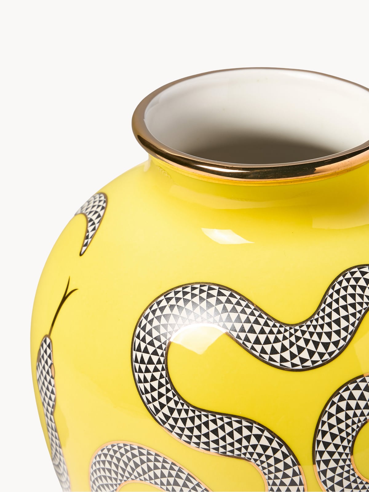 Vestry Porcelain Vase with Gold Accents, H 27 cm