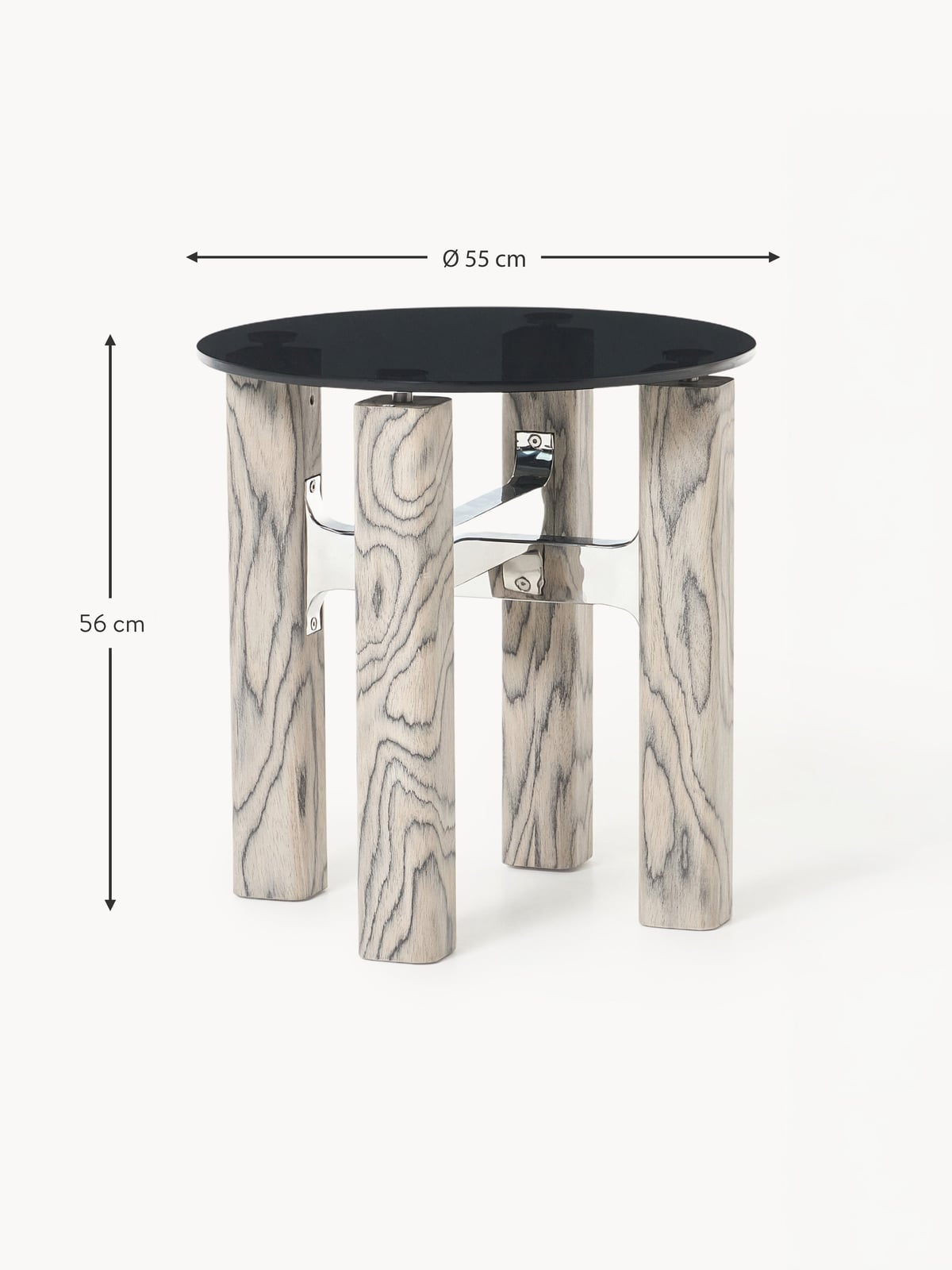 Vestry Side Table with Glass Top