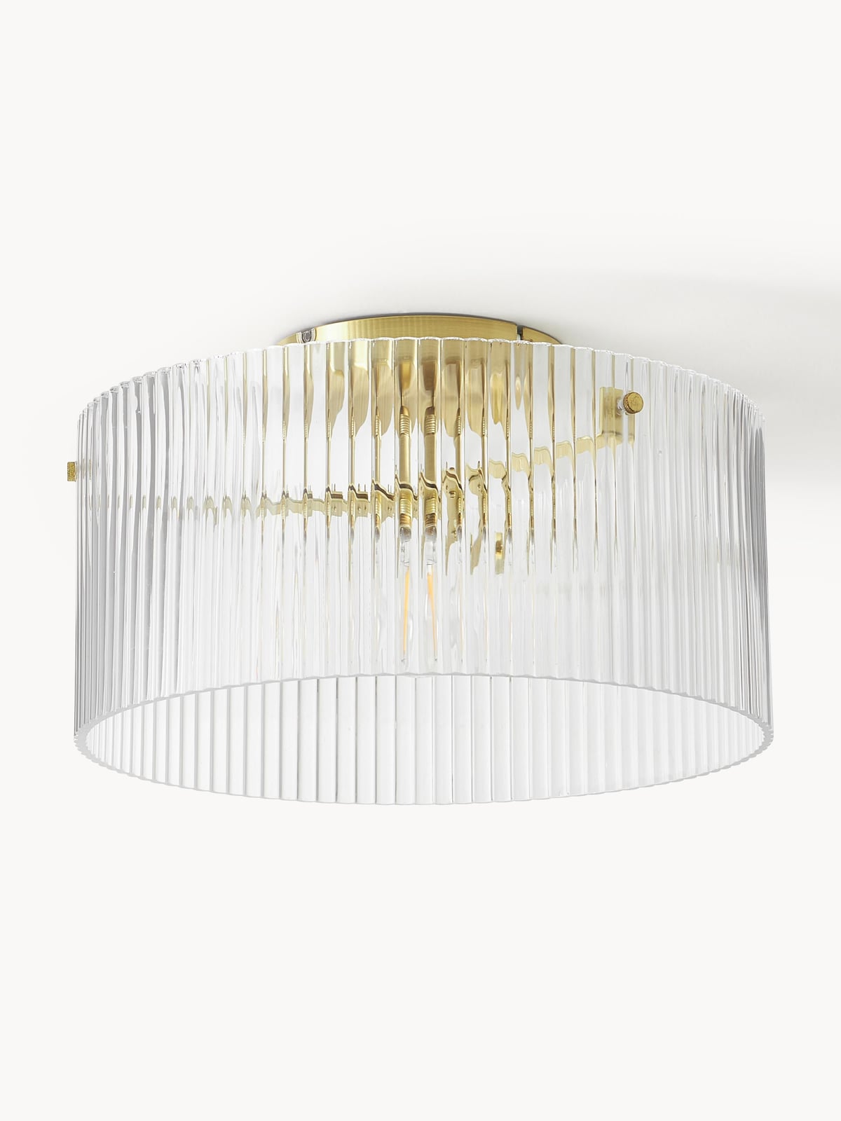 Vowchurch Ribbed Glass Ceiling Lamp