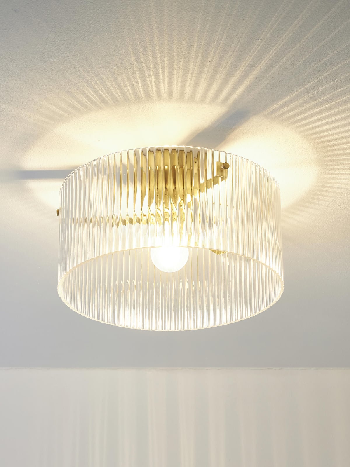Vowchurch Ribbed Glass Ceiling Lamp