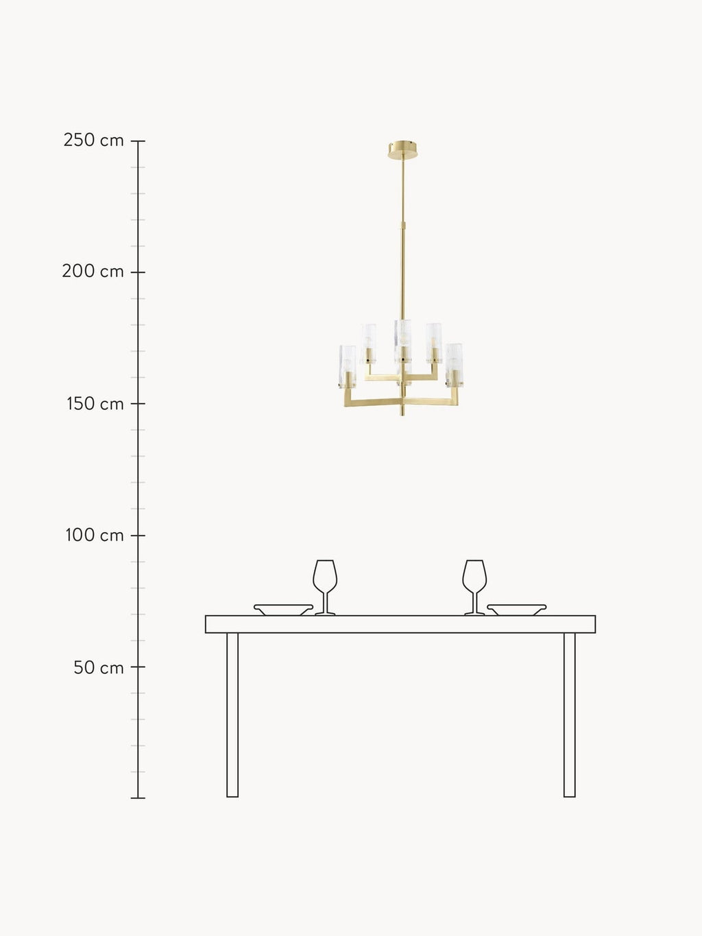 Vowchurch Ribbed Glass Chandelier