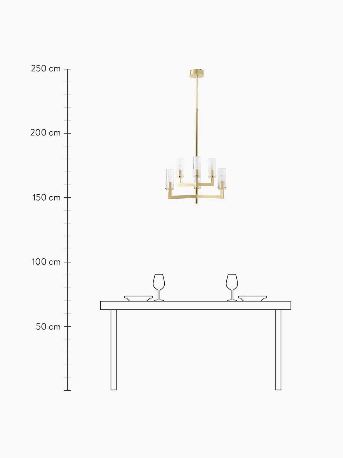 Vowchurch Ribbed Glass Chandelier