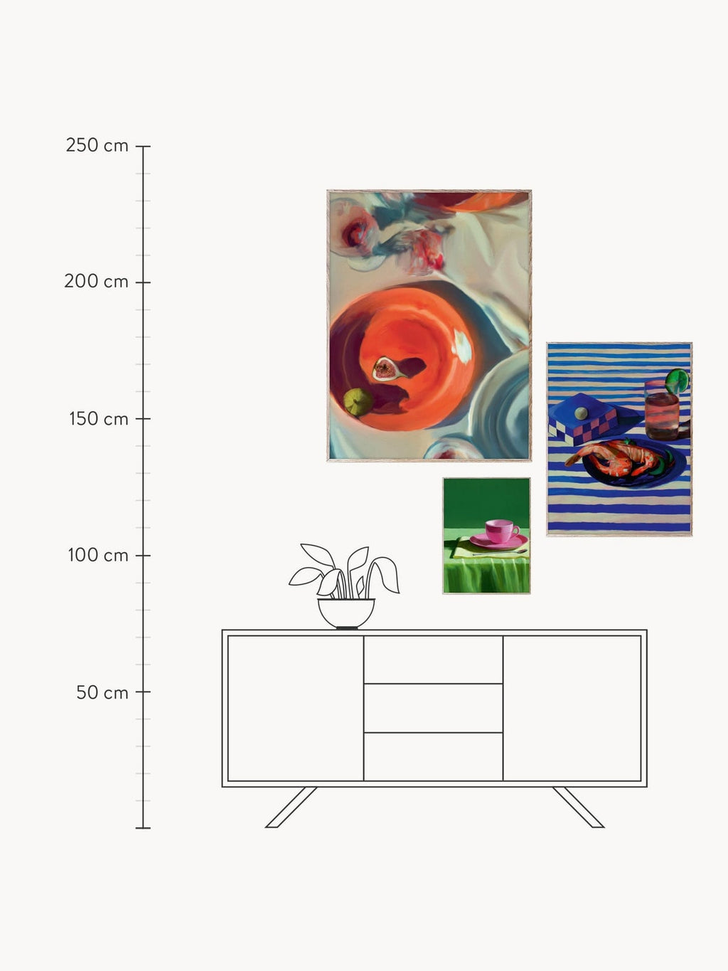 Wentworth Artwall No. 08 with Frame, Set of 3