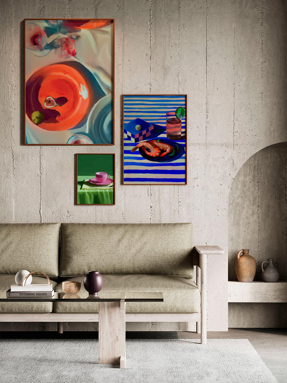 Wentworth Artwall No. 08 with Frame, Set of 3