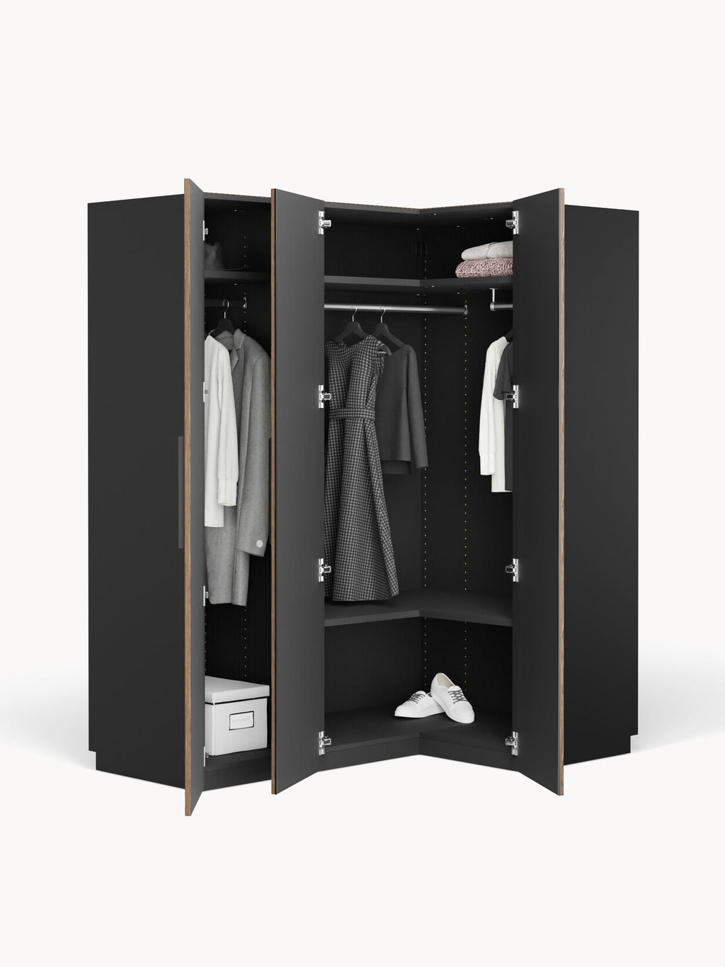 Wentworth Modular Corner Wardrobe, 165 cm Wide, in various sizes