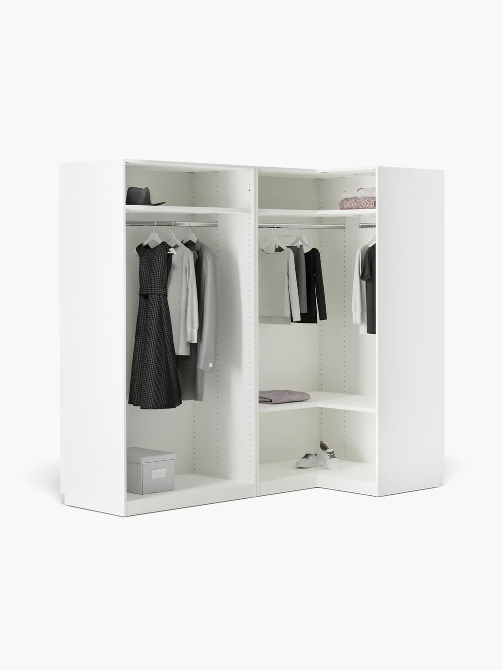 Wentworth Modular Corner Wardrobe, 215 cm Wide, in various sizes