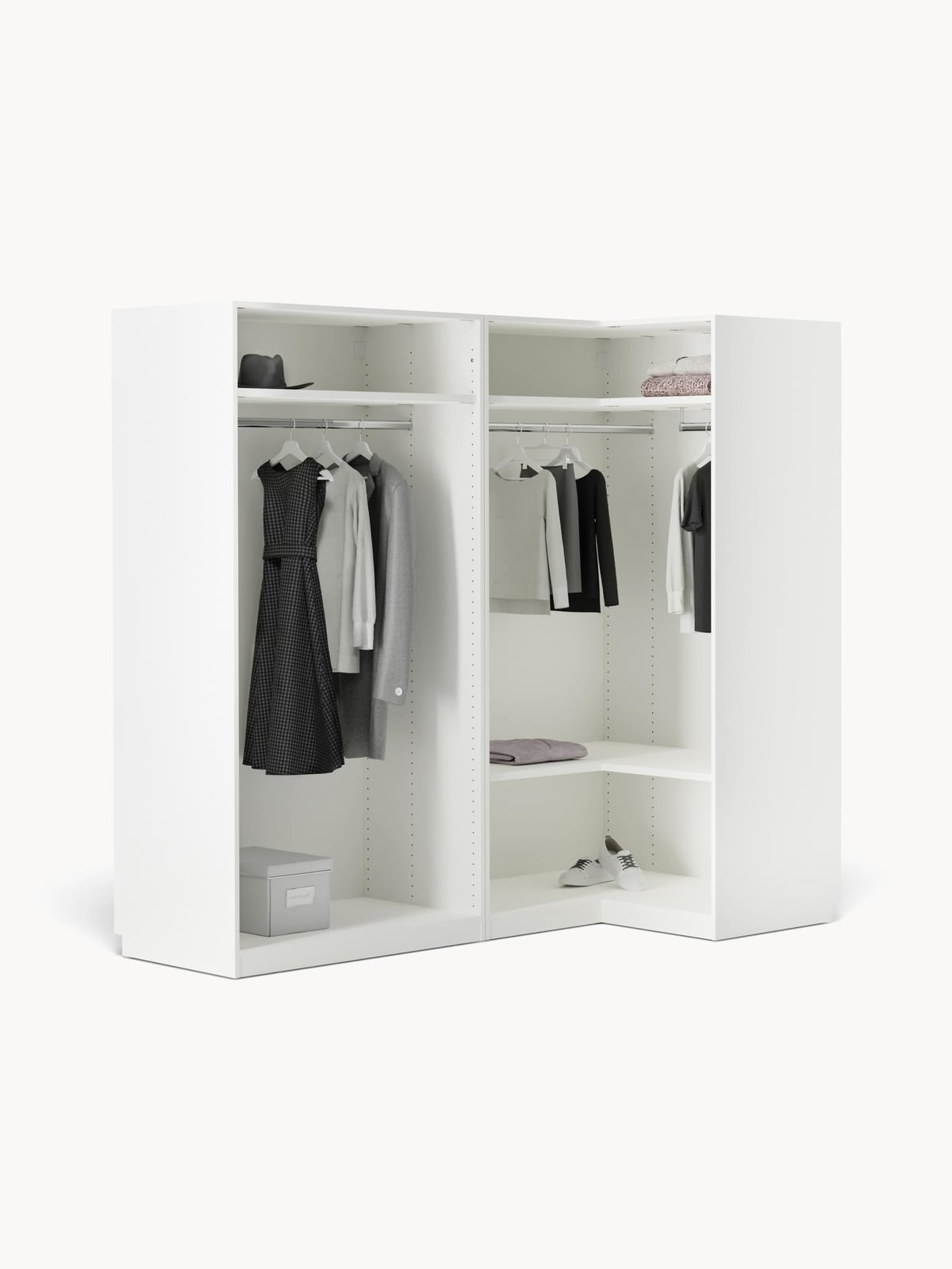 Wentworth Modular Corner Wardrobe, 215 cm Wide, in various sizes