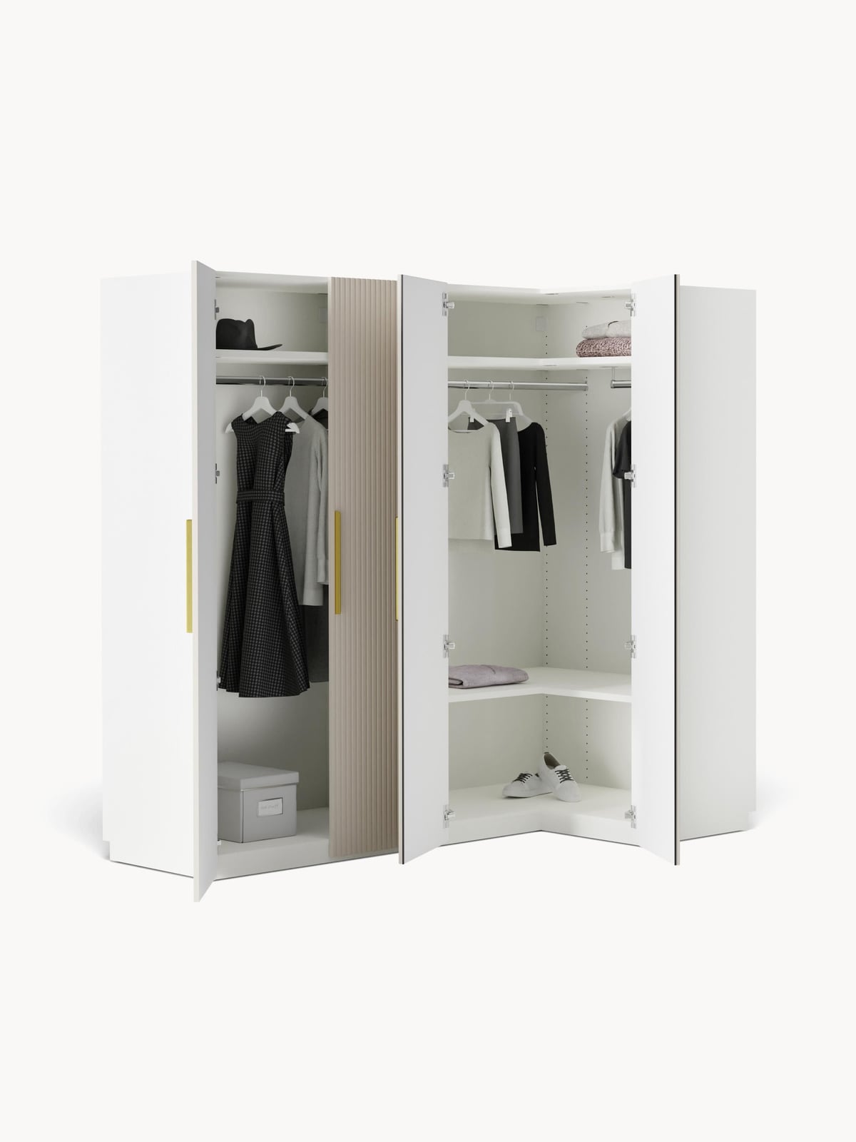 Wentworth Modular Corner Wardrobe, 215 cm Wide, in various sizes