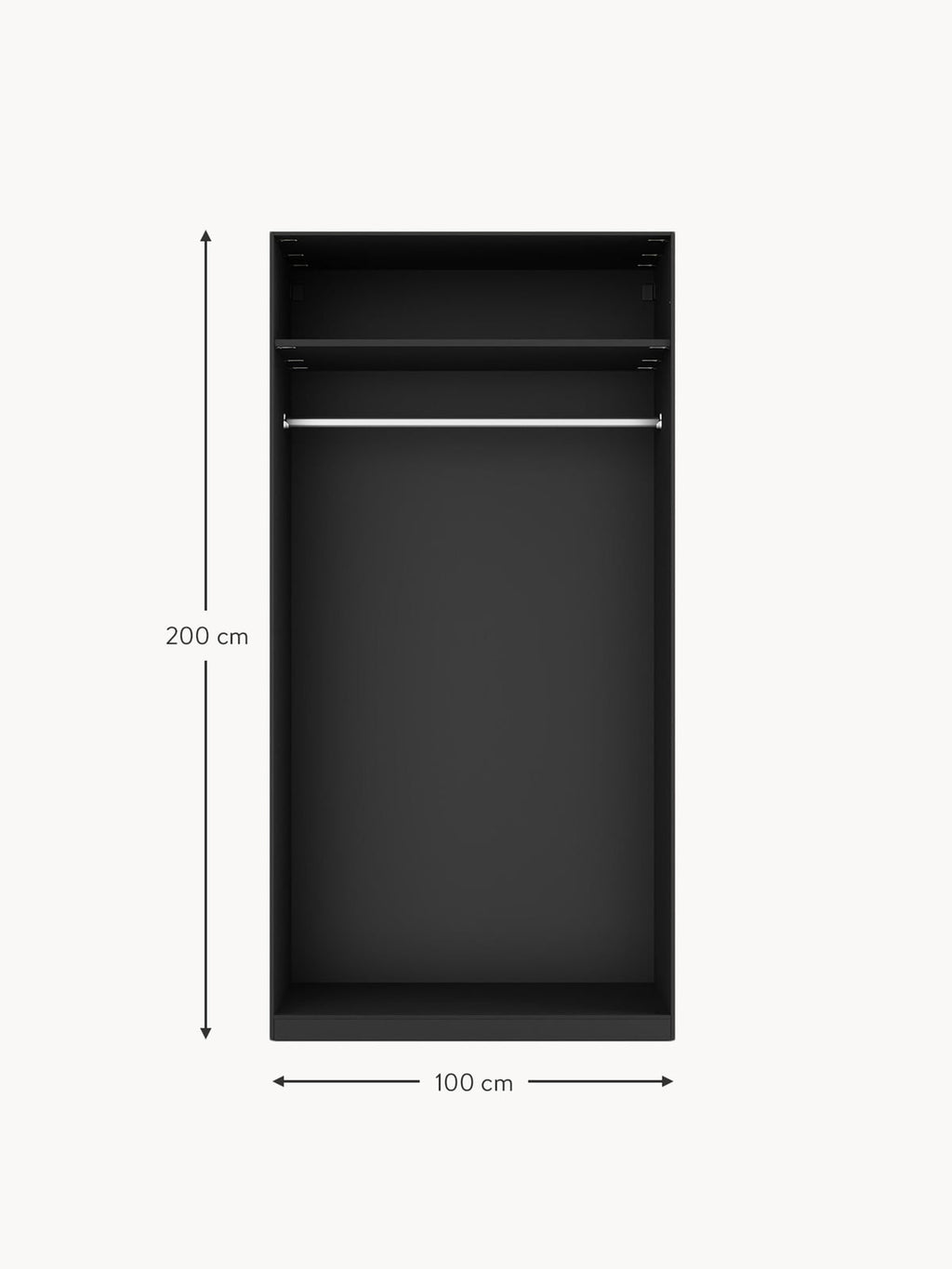 Wentworth Modular Hinged Door Wardrobe, 100 cm Wide, in various sizes