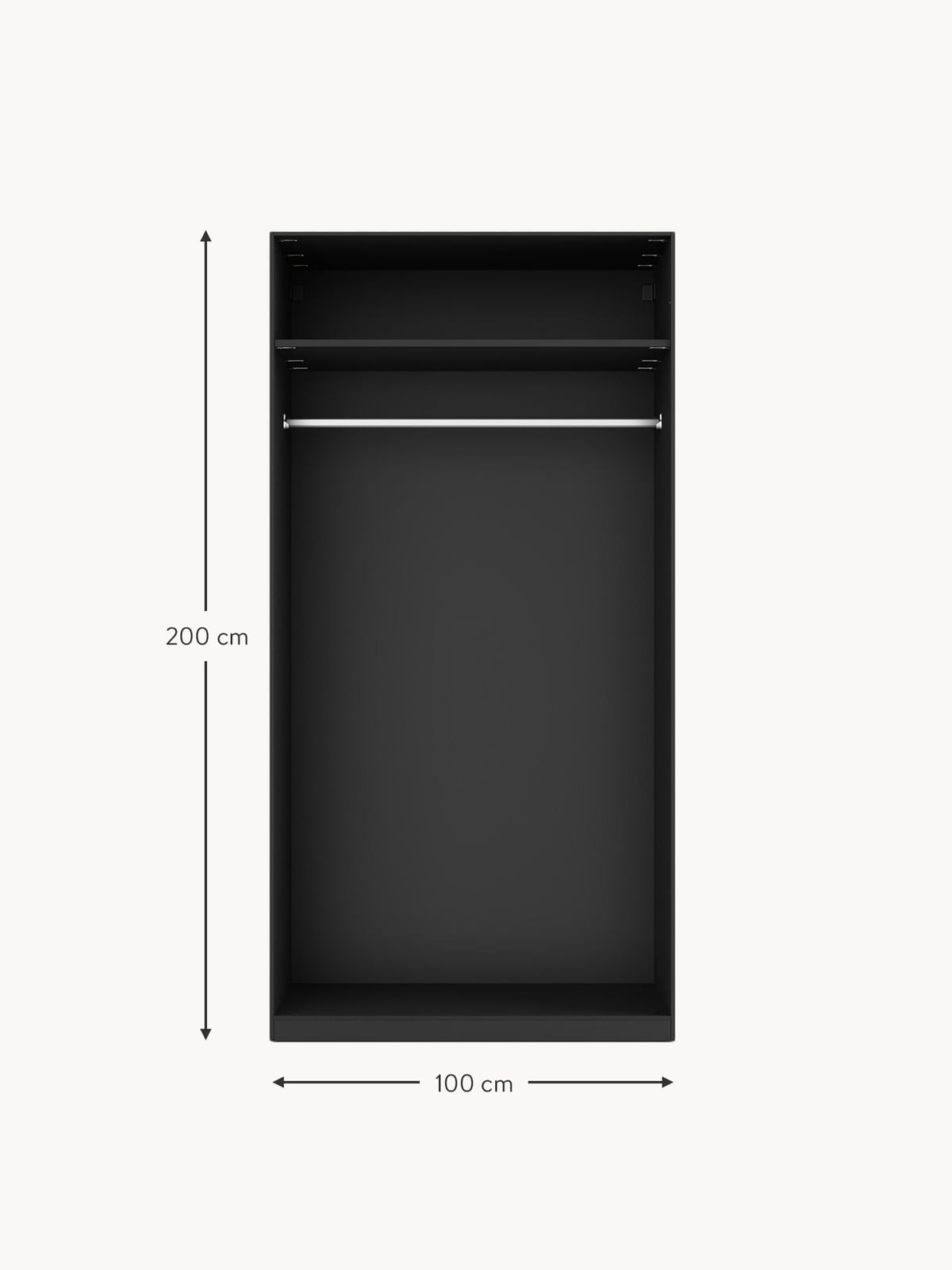 Wentworth Modular Hinged Door Wardrobe, 100 cm Wide, in various sizes