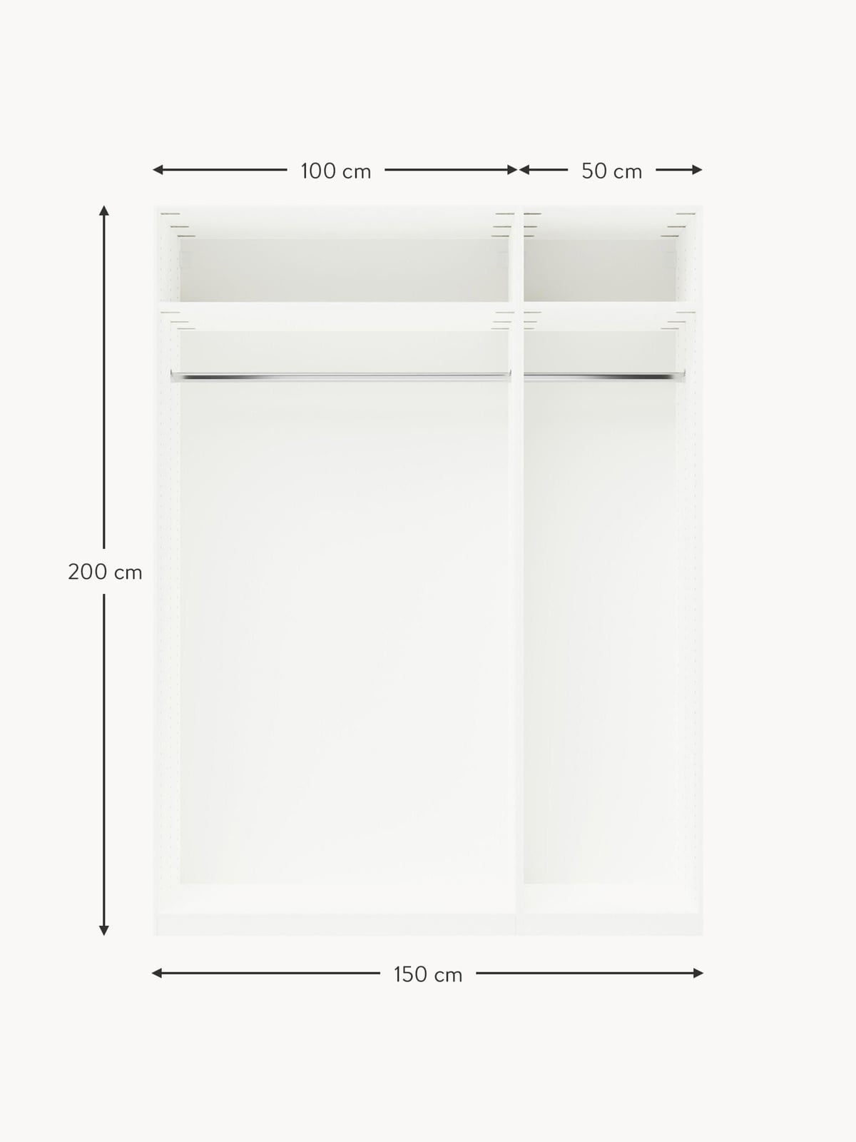 Wentworth Modular Revolving Door Wardrobe, 150 cm Wide, in various sizes