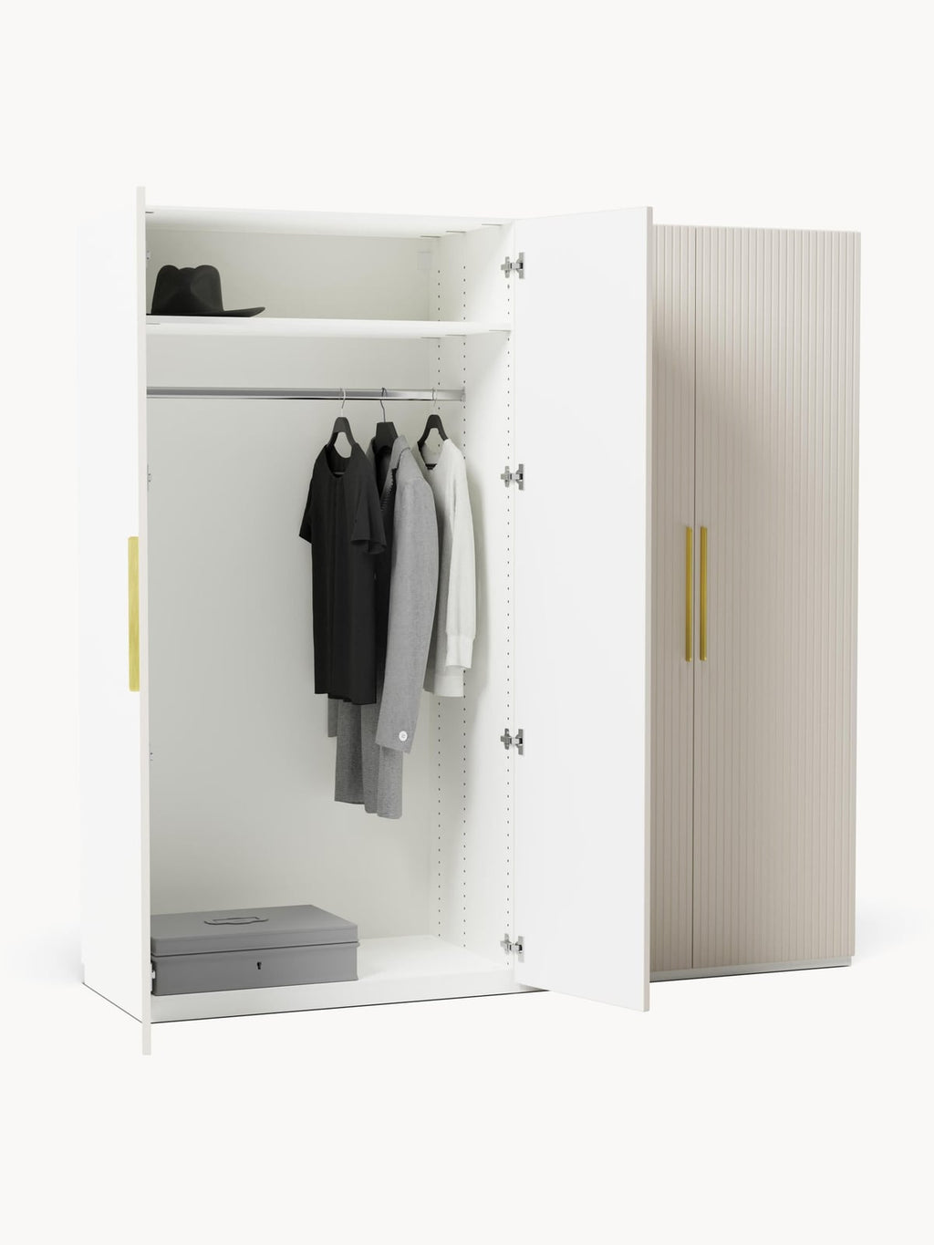 Wentworth Modular Revolving Door Wardrobe, 200 cm Wide, in various sizes