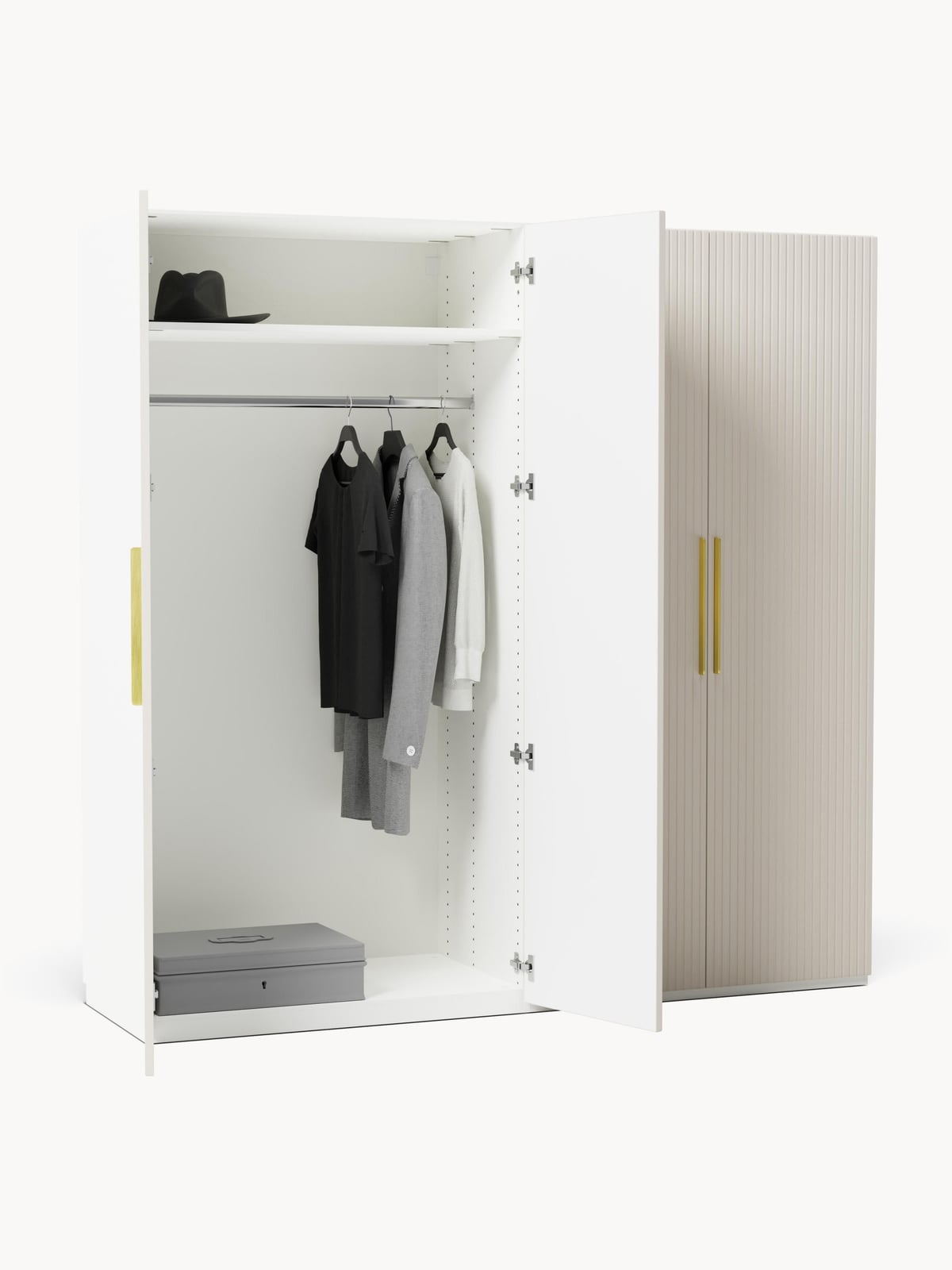 Wentworth Modular Revolving Door Wardrobe, 200 cm Wide, in various sizes