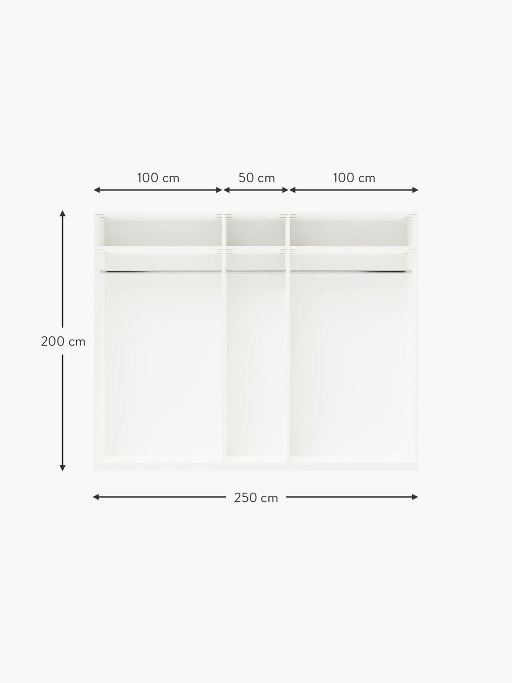 Wentworth Modular Revolving Door Wardrobe, 250 cm Wide, in various sizes