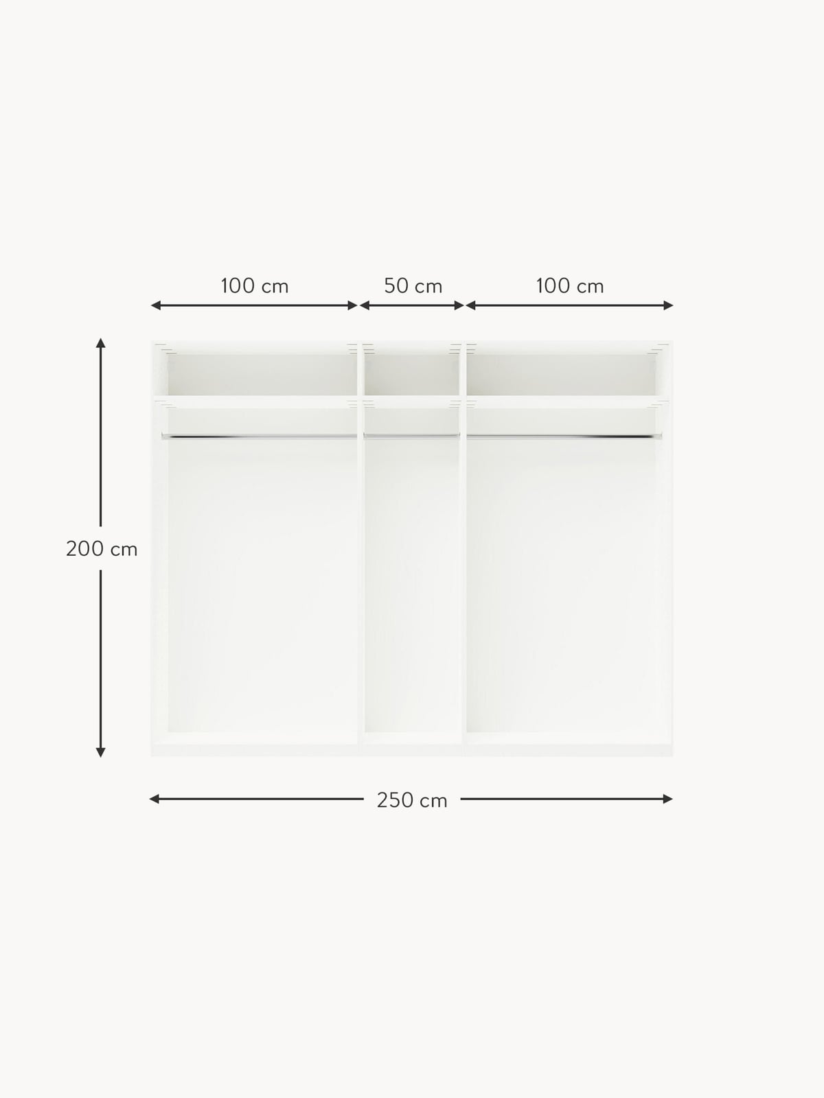 Wentworth Modular Revolving Door Wardrobe, 250 cm Wide, in various sizes