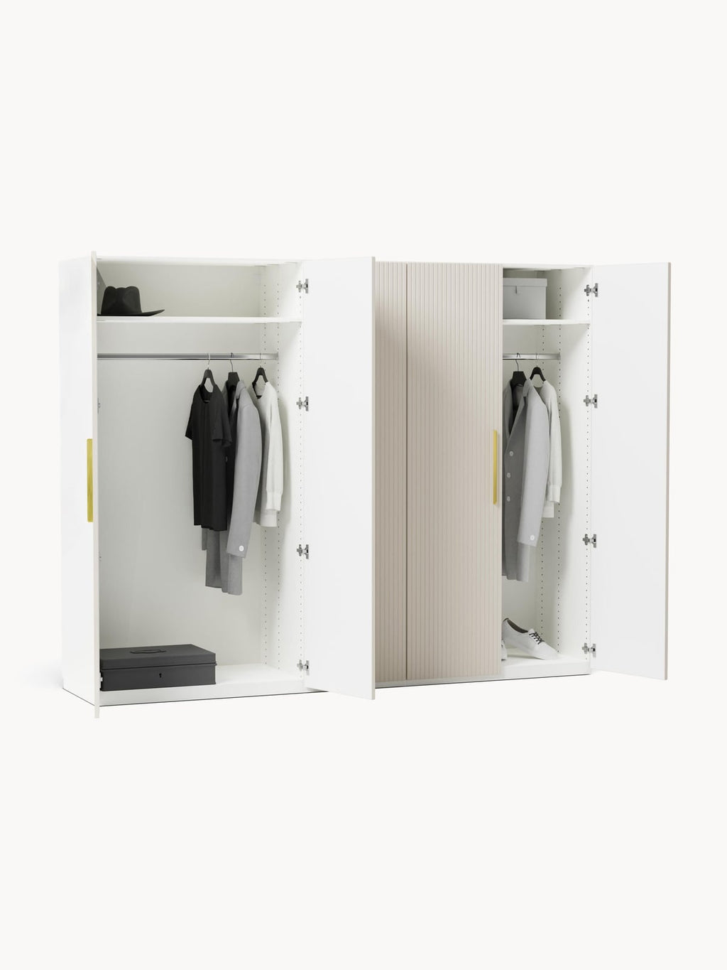 Wentworth Modular Revolving Door Wardrobe, 250 cm Wide, in various sizes