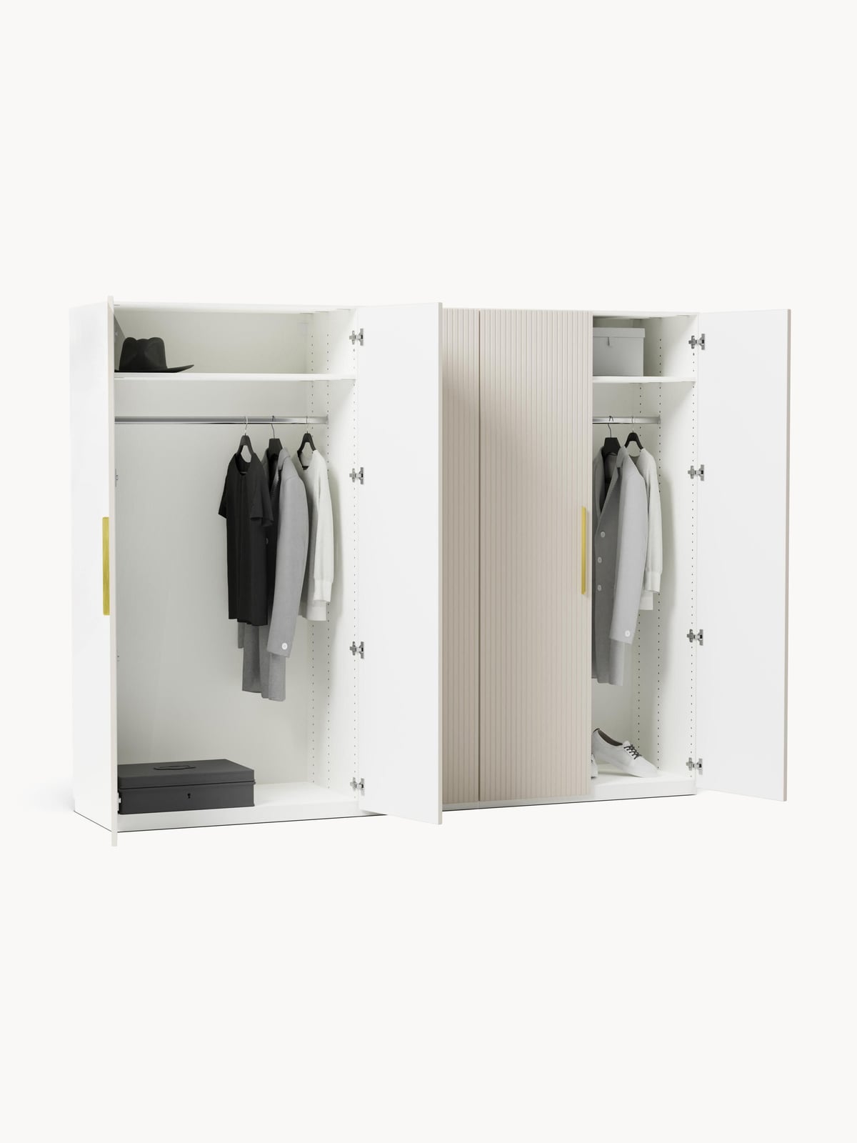 Wentworth Modular Revolving Door Wardrobe, 250 cm Wide, in various sizes