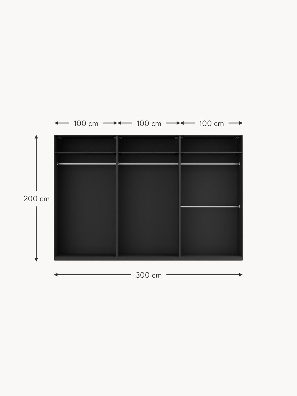 Wentworth Modular Revolving Door Wardrobe, 300 cm Wide, in various sizes
