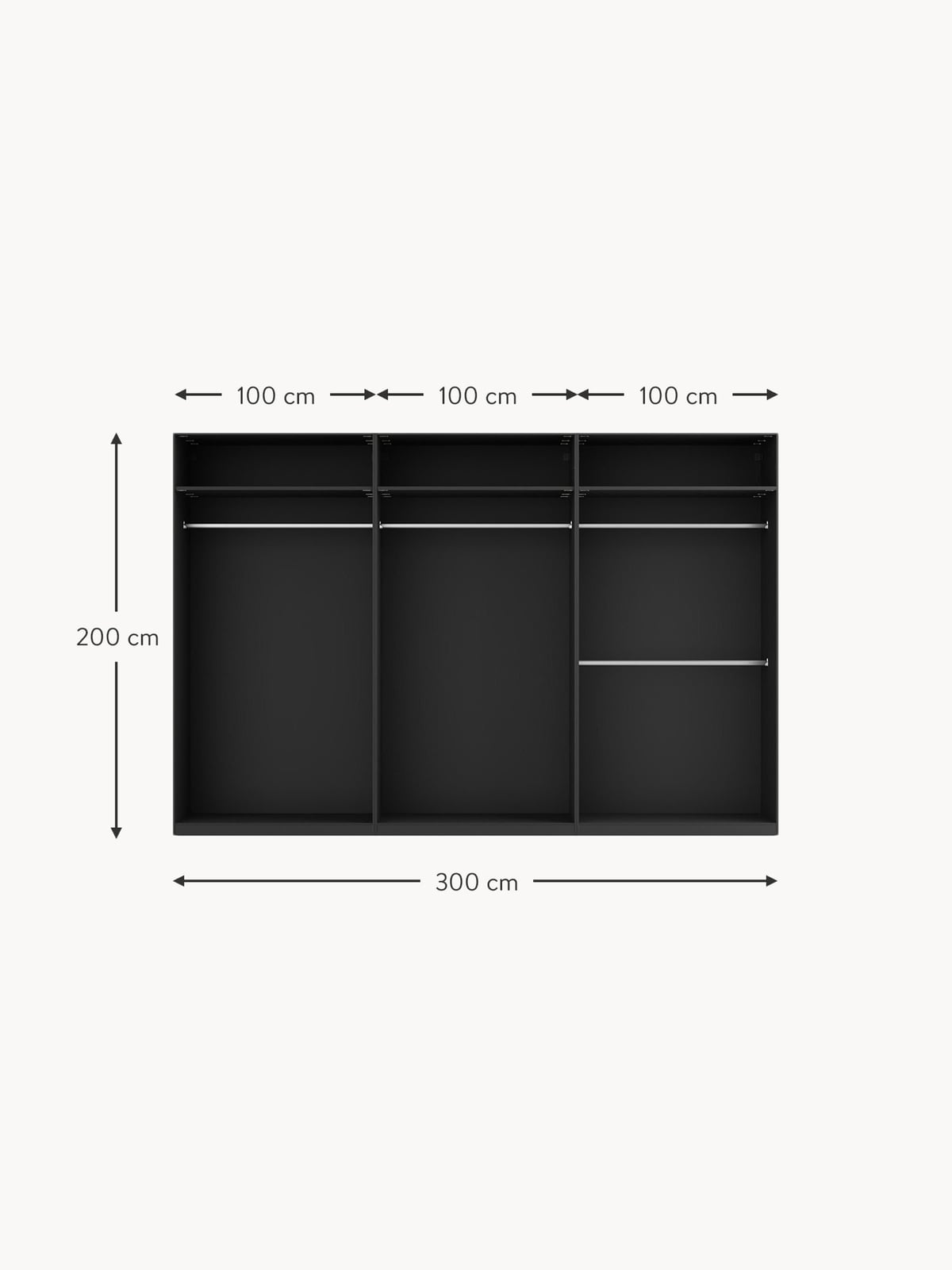 Wentworth Modular Revolving Door Wardrobe, 300 cm Wide, in various sizes