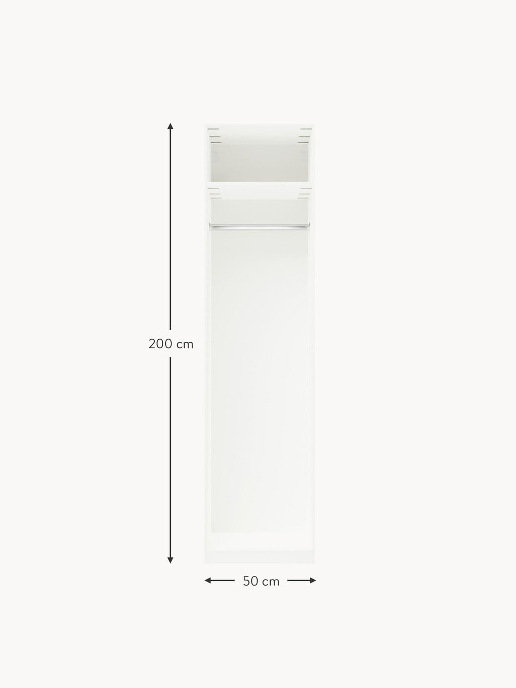Wentworth Modular Revolving Door Wardrobe, 50 cm Wide, in various sizes