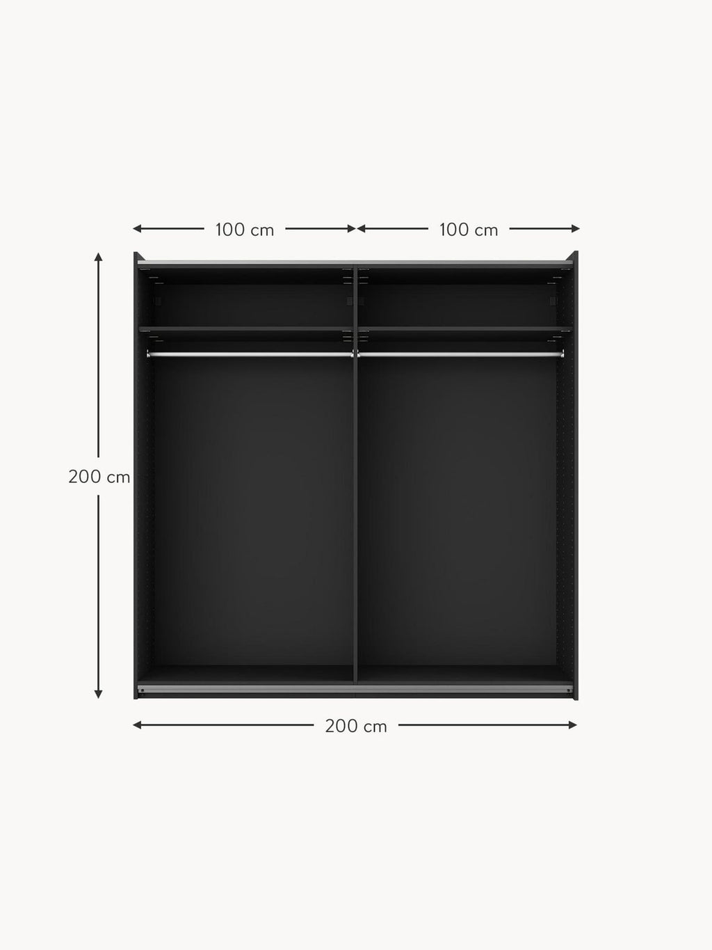 Wentworth Modular Sliding Door Wardrobe, 200 cm Wide, in various sizes
