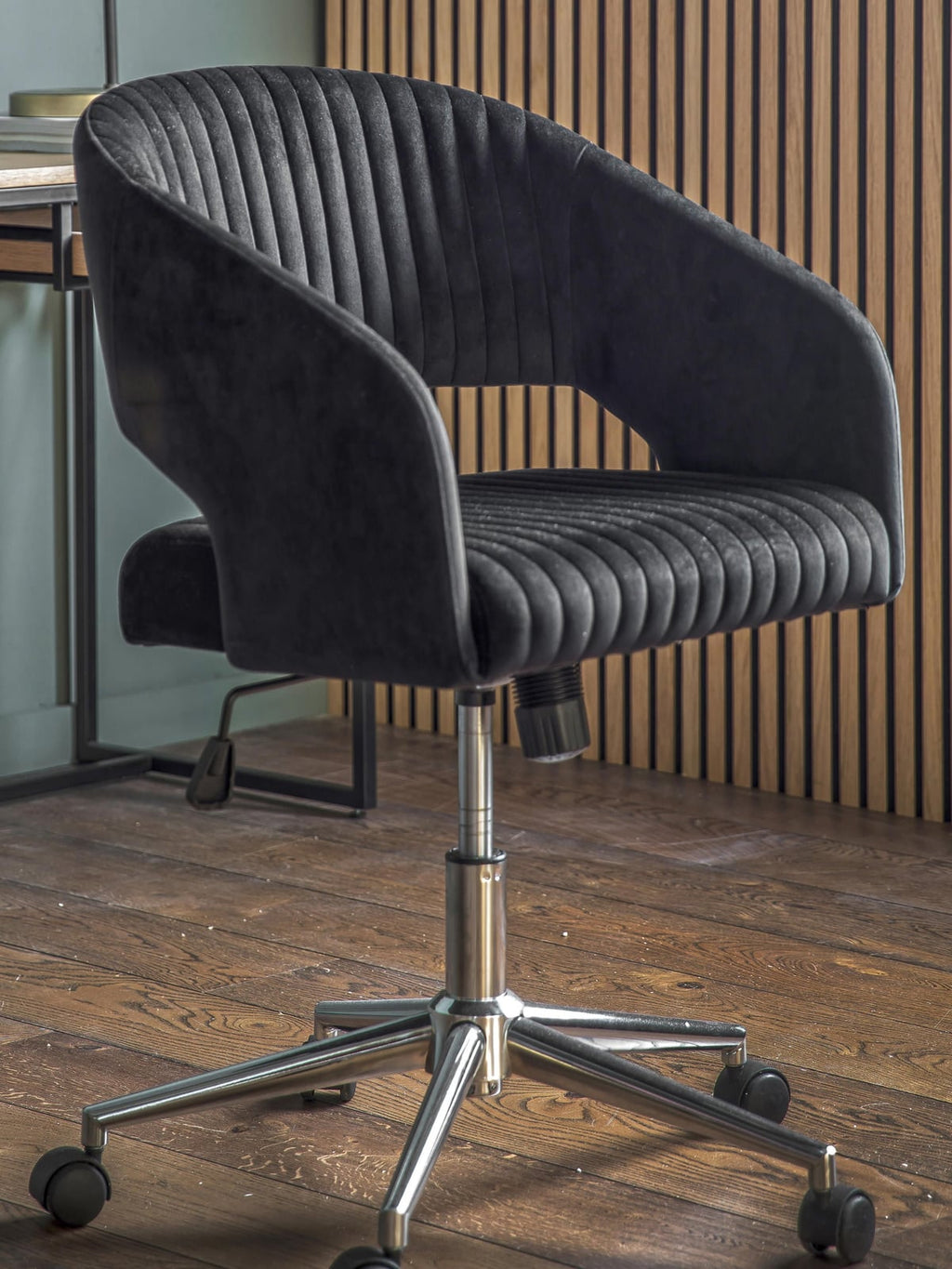 Wexley Velvet Desk Chair, Adjustable Height