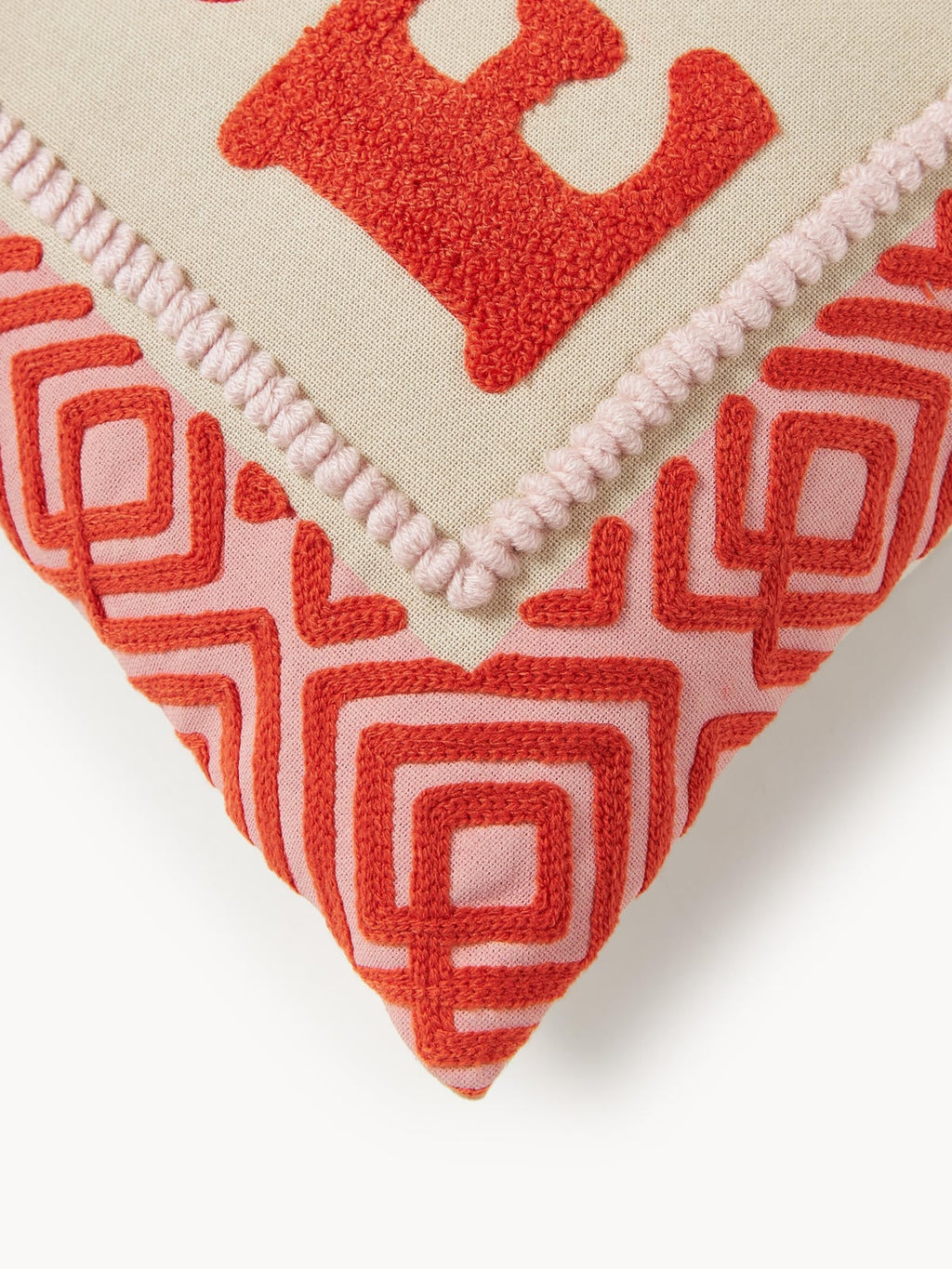Wharton Cushion Cover with Embroidered Lettering