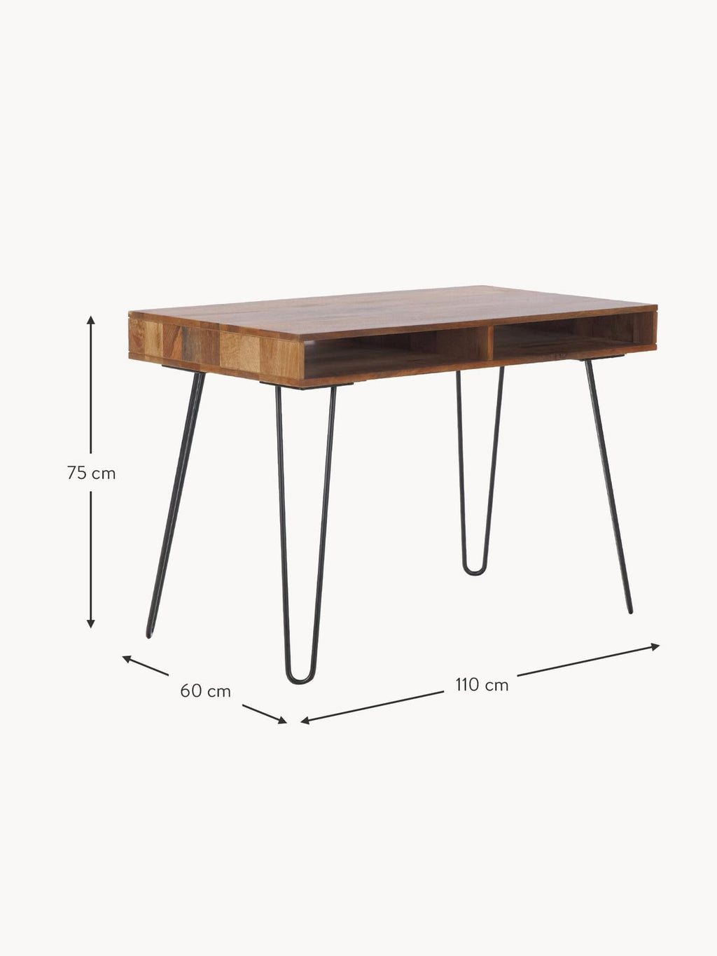 Whitwell Mango Wood and Metal Desk
