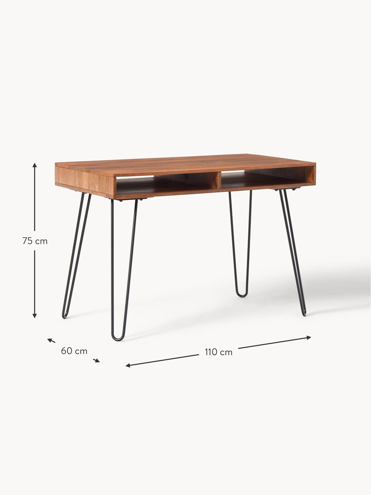 Whitwell Mango Wood and Metal Desk