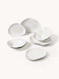 Wickham Organic Shaped Porcelain Tableware Set, 4 people, Set of 12
