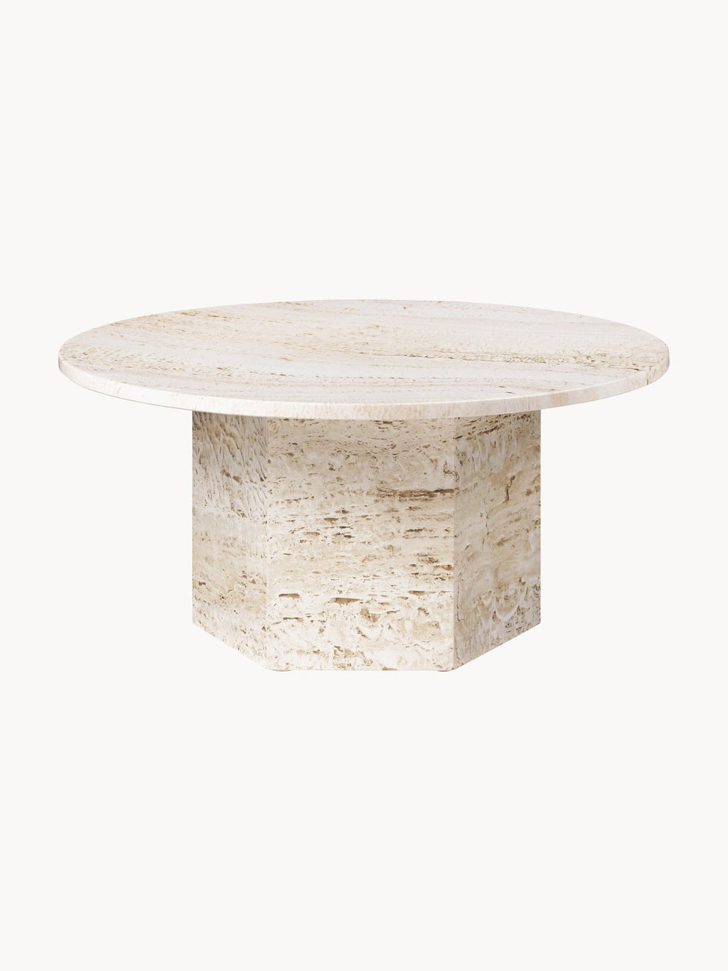 Winsley Round Travertine Coffee Table