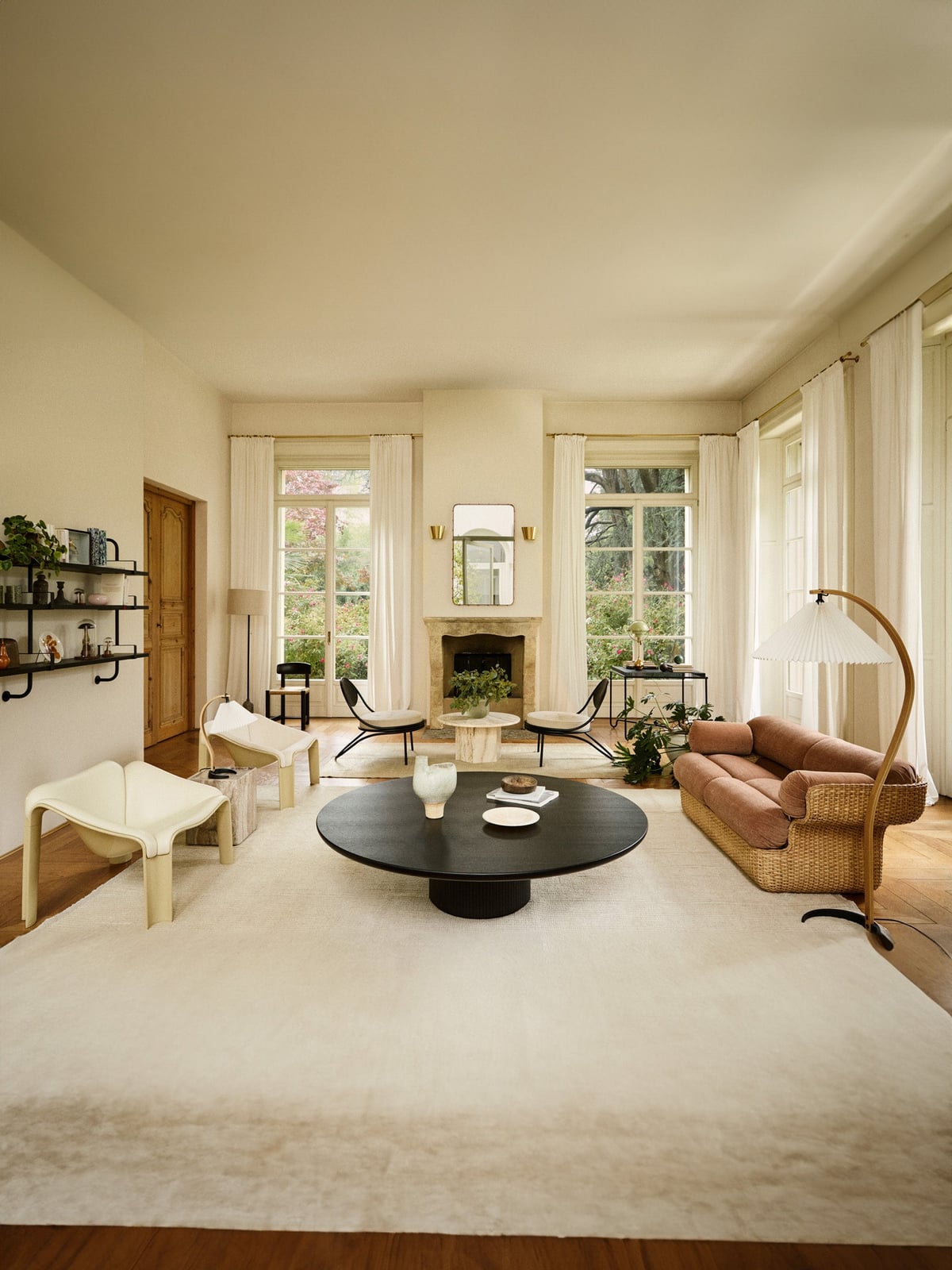 Winsley Round Travertine Coffee Table