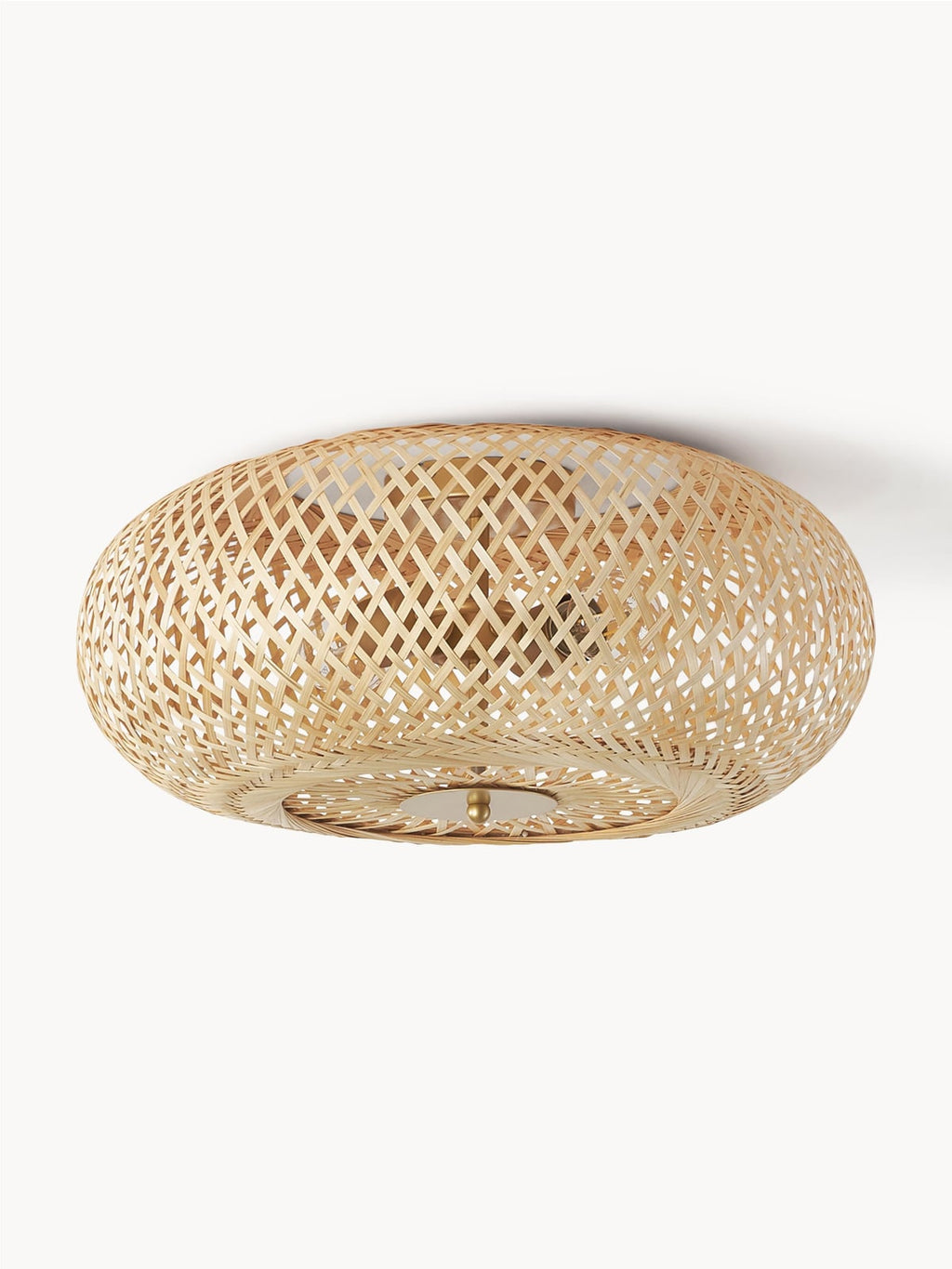 Wrenbury Bamboo Design Ceiling Lamp, Untreated