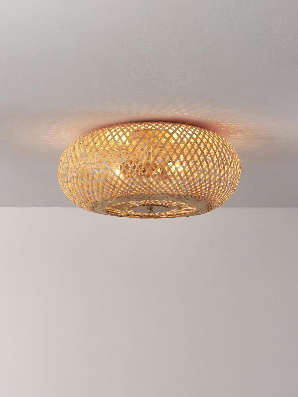 Wrenbury Bamboo Design Ceiling Lamp, Untreated
