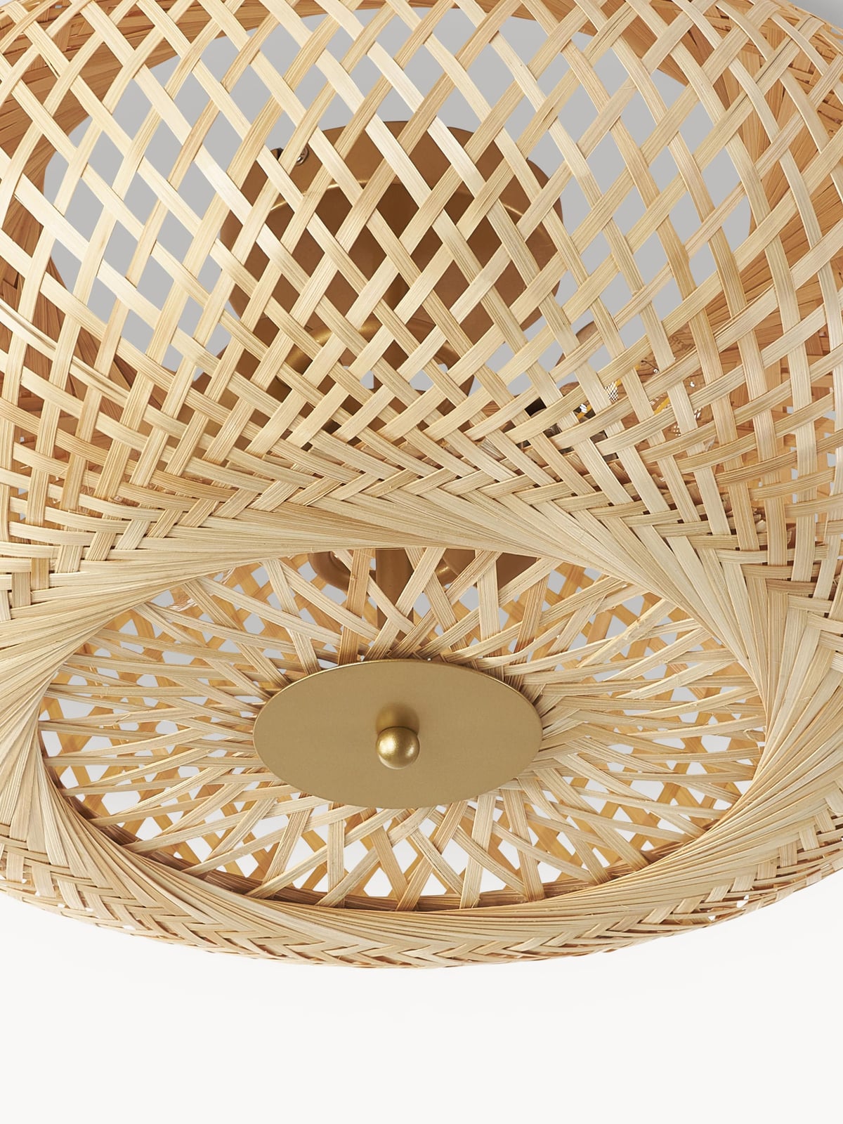 Wrenbury Bamboo Design Ceiling Lamp, Untreated