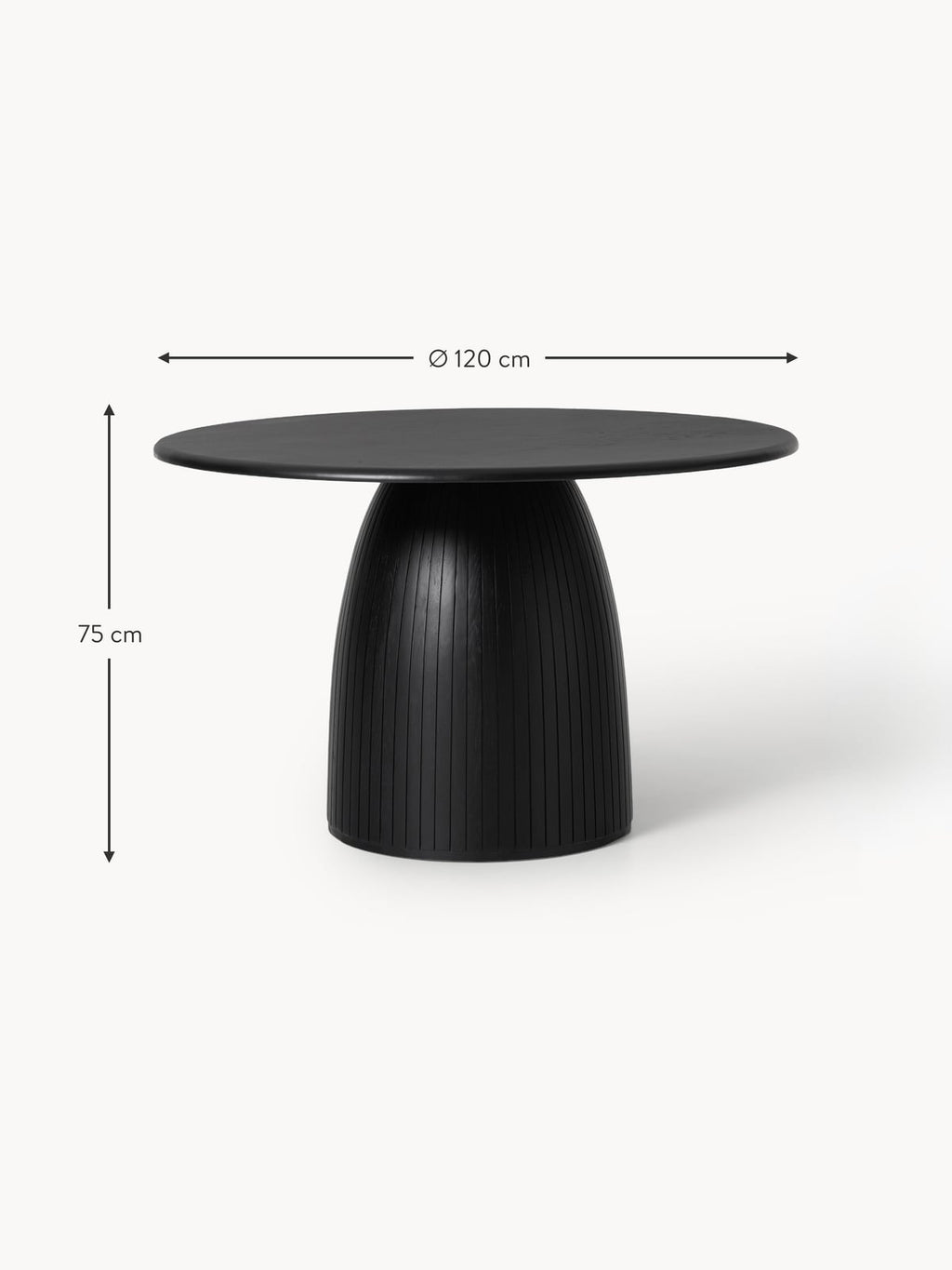 Wrenbury Round Dining Table with Groove Structure, in various sizes