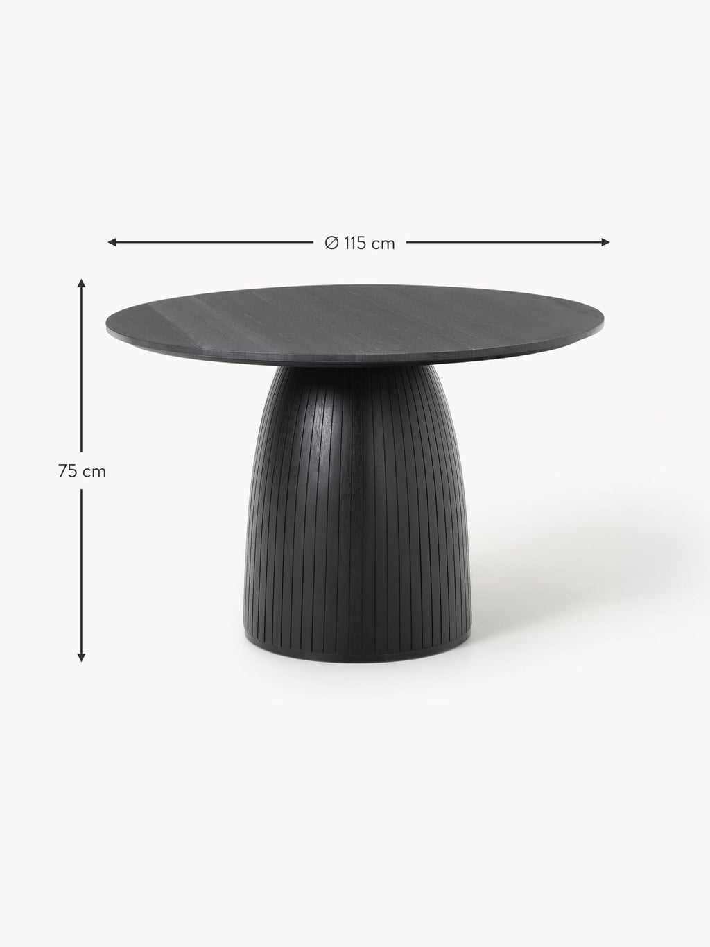 Wrenbury Round Dining Table with Marble Table Top, Ø 115 cm