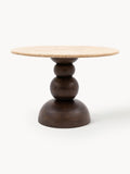 Yanwath Round Dining Table with Travertine Table Top, Ø 110 cm