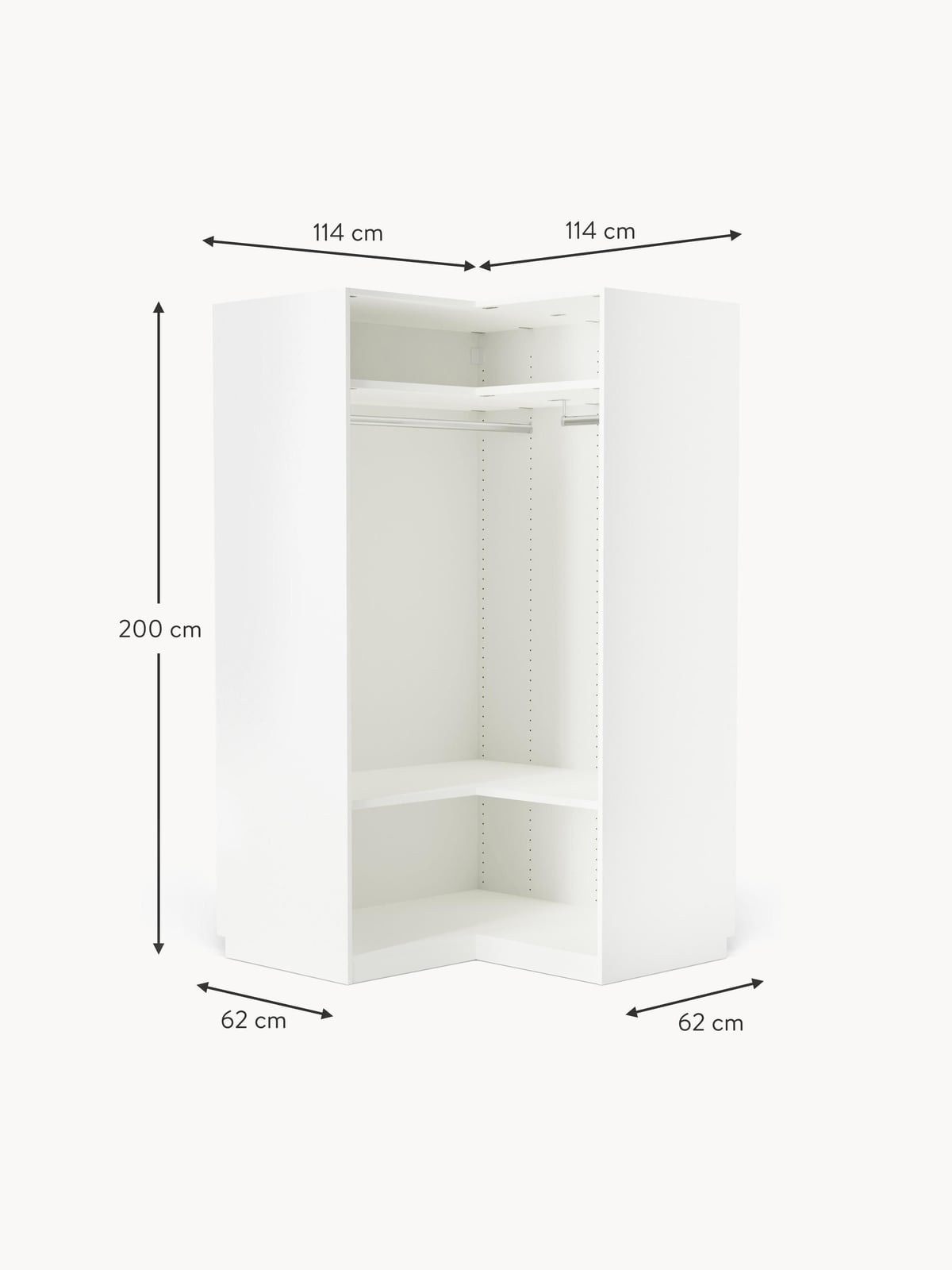 Yarburgh Modular Corner Wardrobe, 115 cm Wide