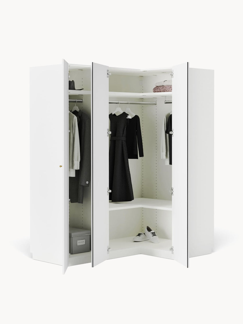 Yarburgh Modular Corner Wardrobe, 165 cm Wide, in various sizes