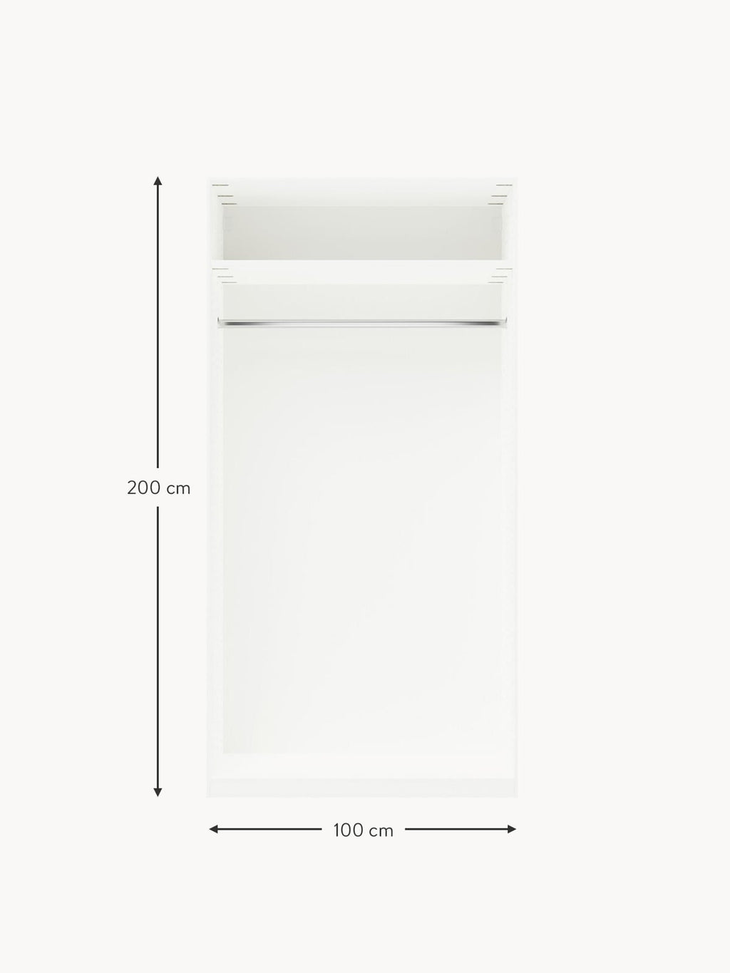 Yarburgh Modular Hinged Door Wardrobe, 100 cm Wide, in various sizes