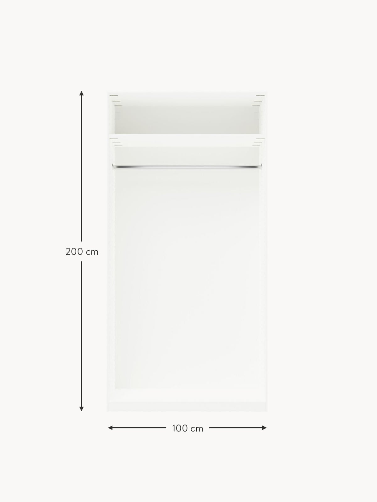 Yarburgh Modular Hinged Door Wardrobe, 100 cm Wide, in various sizes