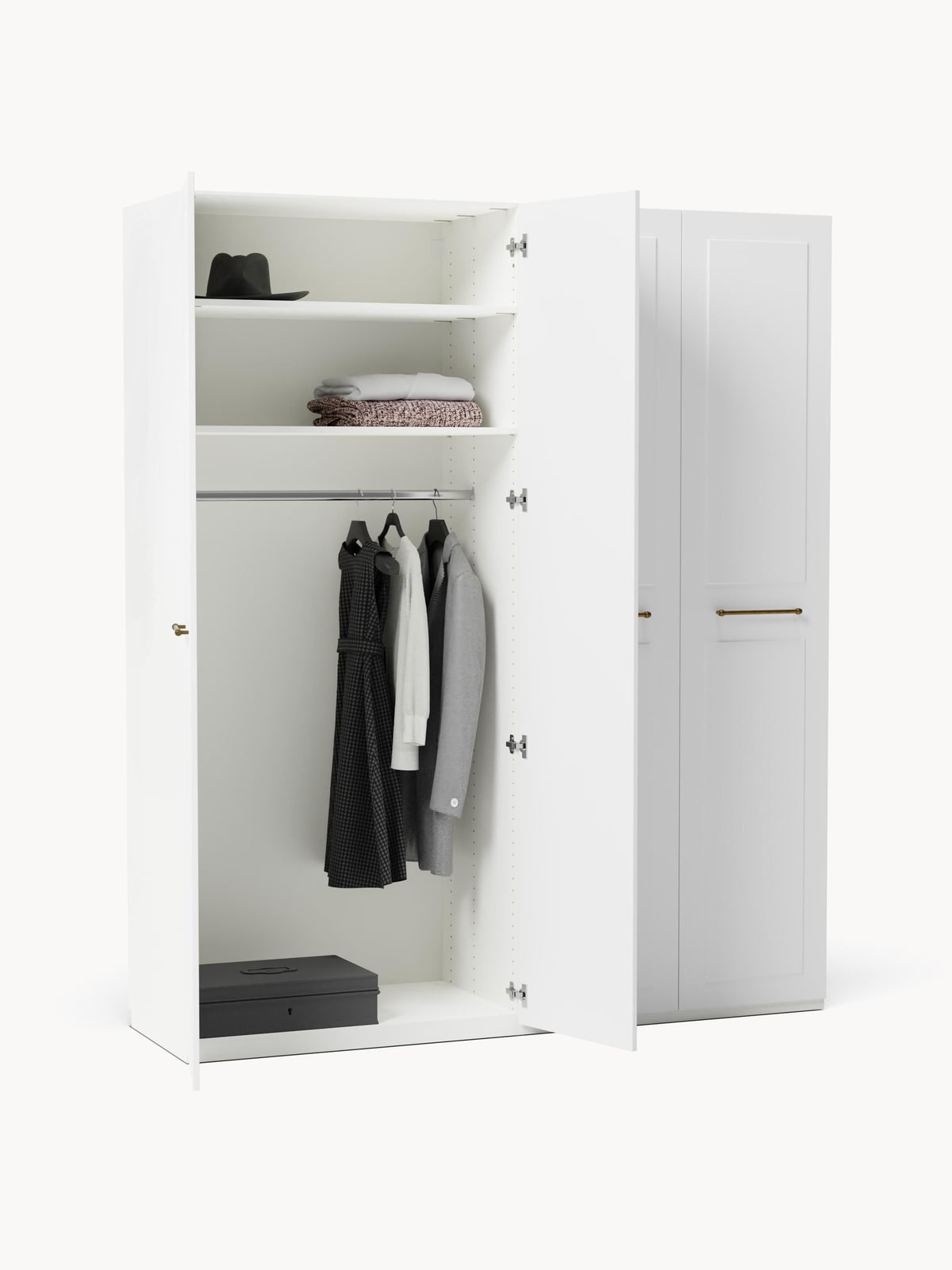 Yarburgh Modular Hinged Door Wardrobe, 200 cm Wide, in various sizes
