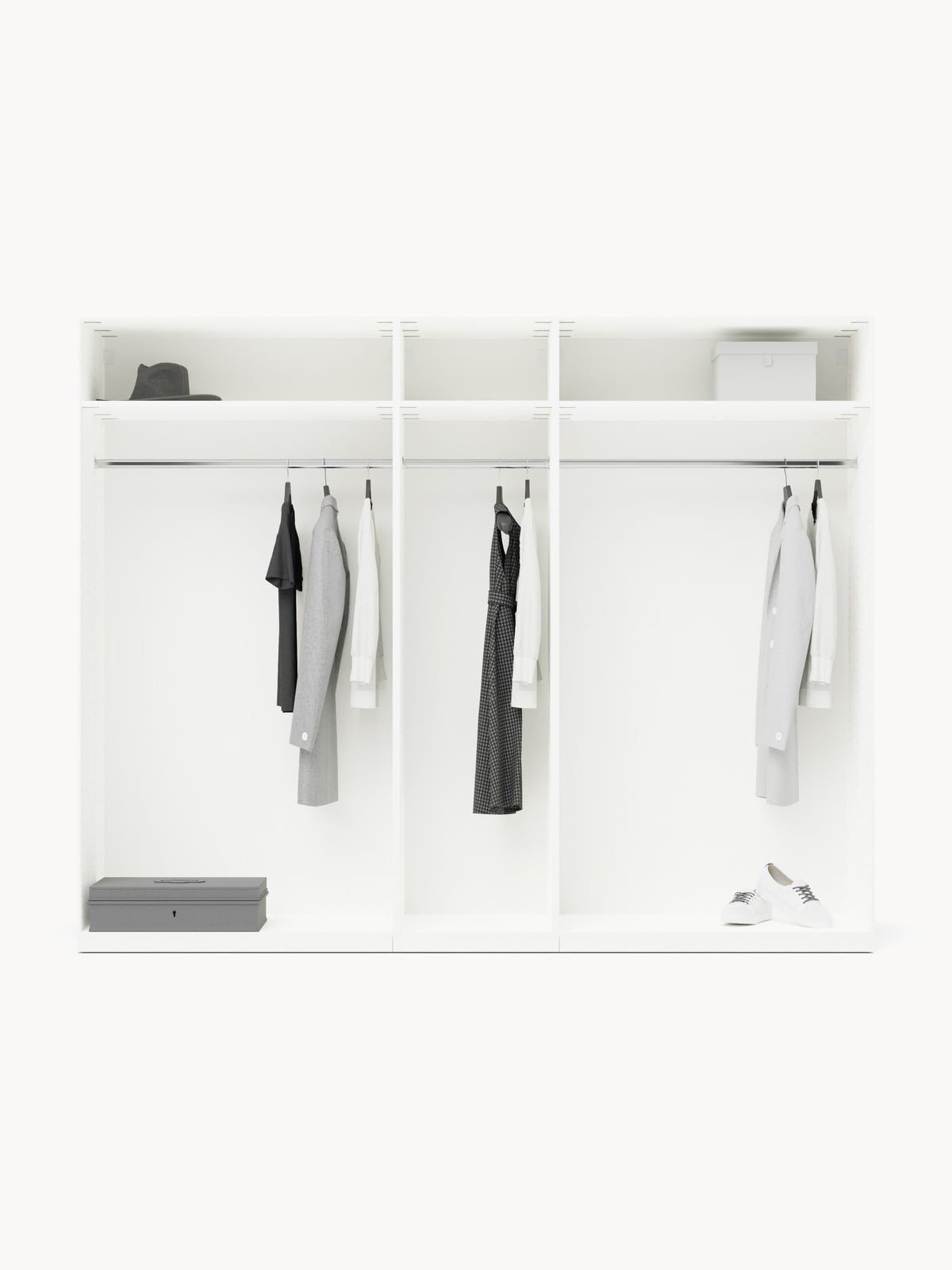 Yarburgh Modular Hinged Door Wardrobe, 250 cm Wide, in various sizes