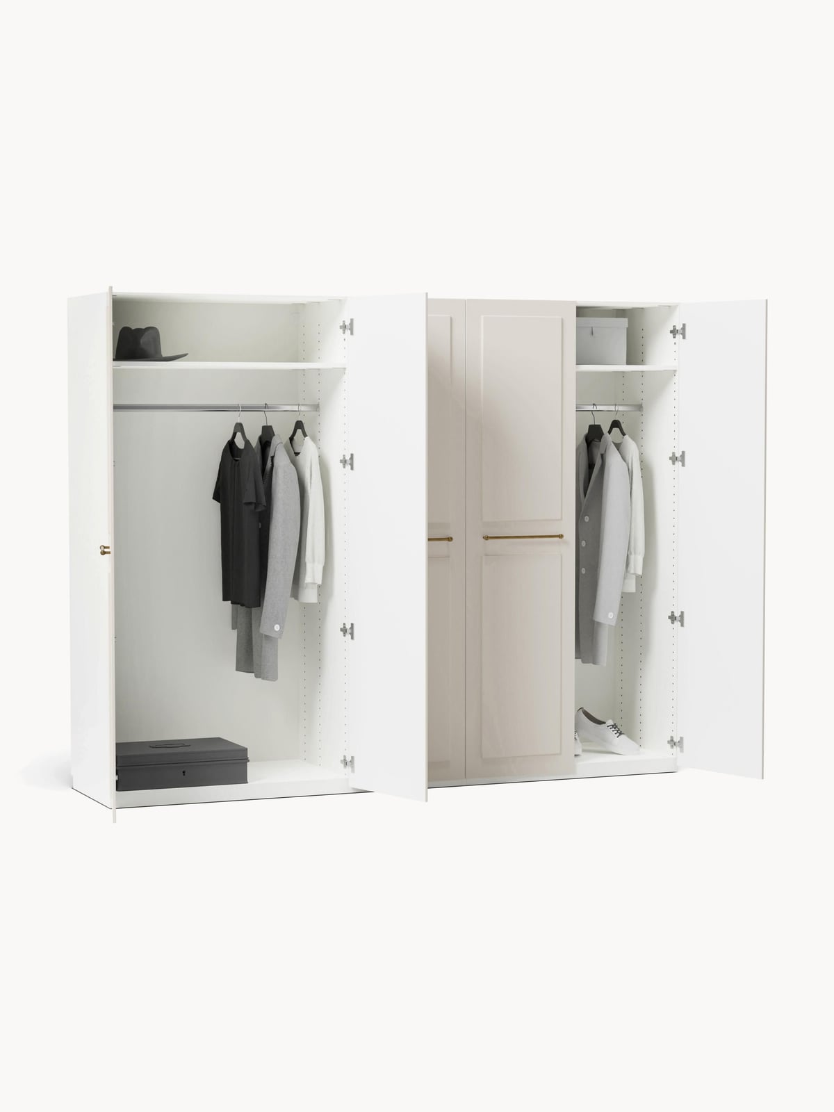 Yarburgh Modular Hinged Door Wardrobe, 250 cm Wide, in various sizes
