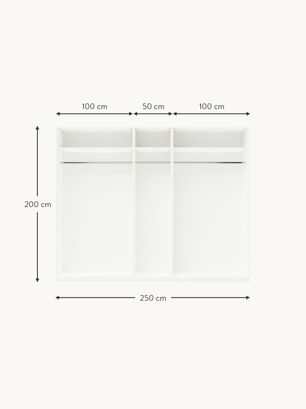 Yarburgh Modular Hinged Door Wardrobe, 300 cm Wide, in various sizes