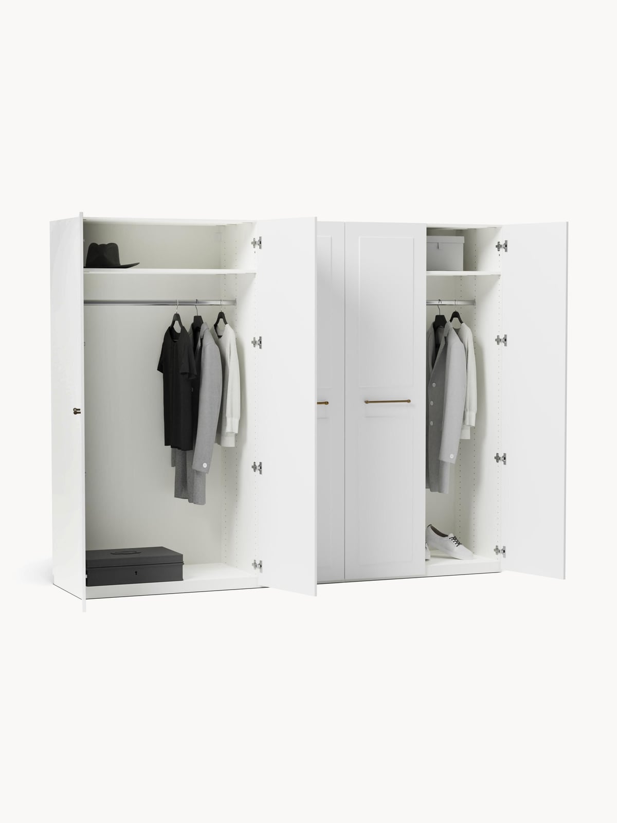 Yarburgh Modular Hinged Door Wardrobe, 300 cm Wide, in various sizes