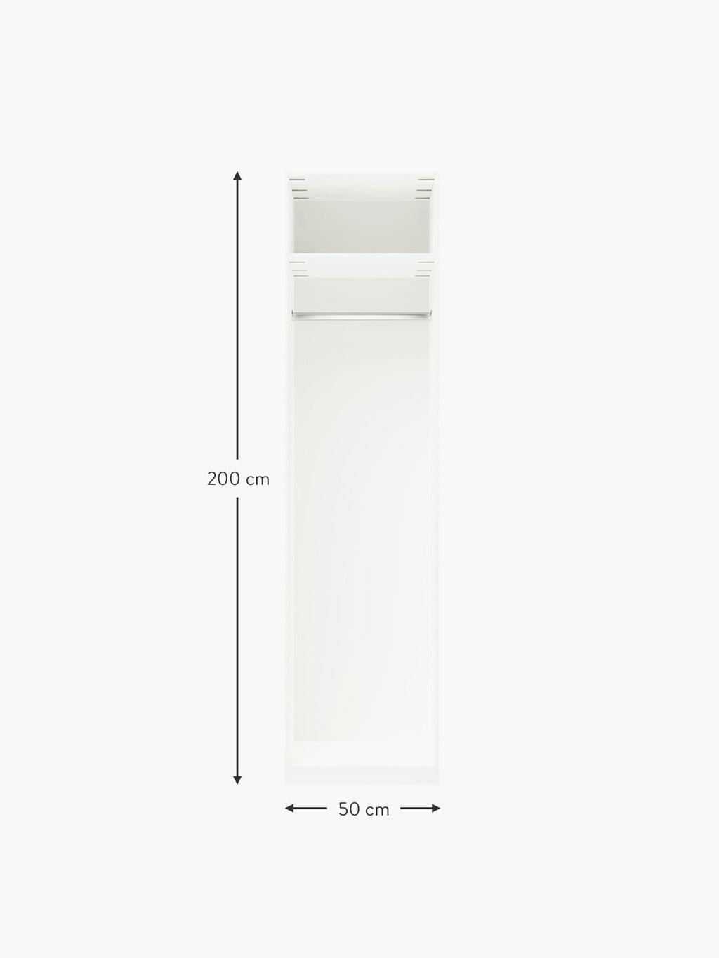 Yarburgh Modular Hinged Door Wardrobe, 50 cm Wide, in various sizes