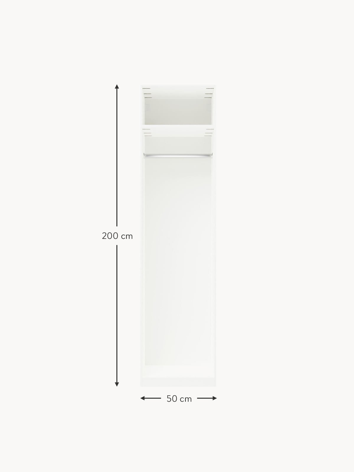 Yarburgh Modular Hinged Door Wardrobe, 50 cm Wide, in various sizes