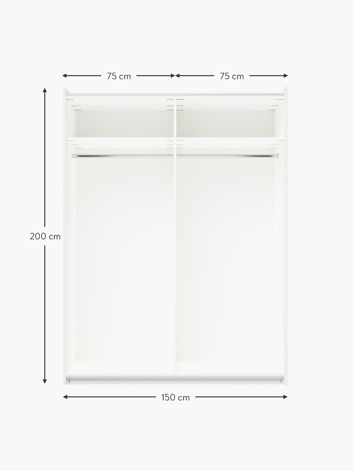 Yarburgh Modular Sliding Door Wardrobe, 150 cm Wide, in various sizes